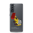 The Tractor Mugs Store Samsung Galaxy S21 JCB 3CX White Cabin 2WD | Clear Case for Samsung® Quality Farmers Merch