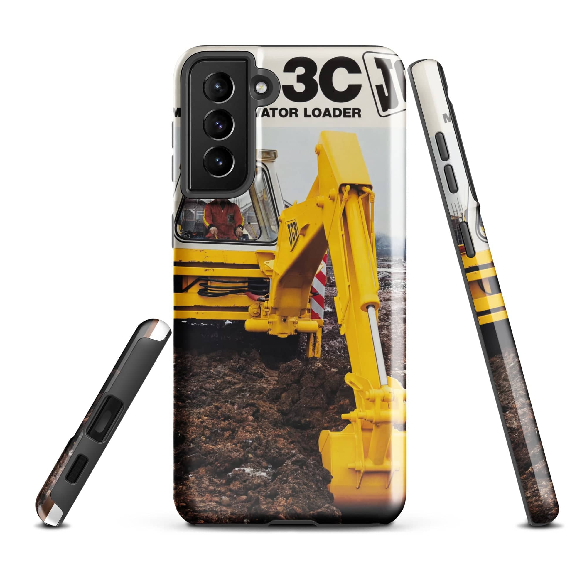 The Tractor Mugs Store Samsung Galaxy S21 Plus JCB 3C II Advert | Tough case for Samsung® Quality Farmers Merch