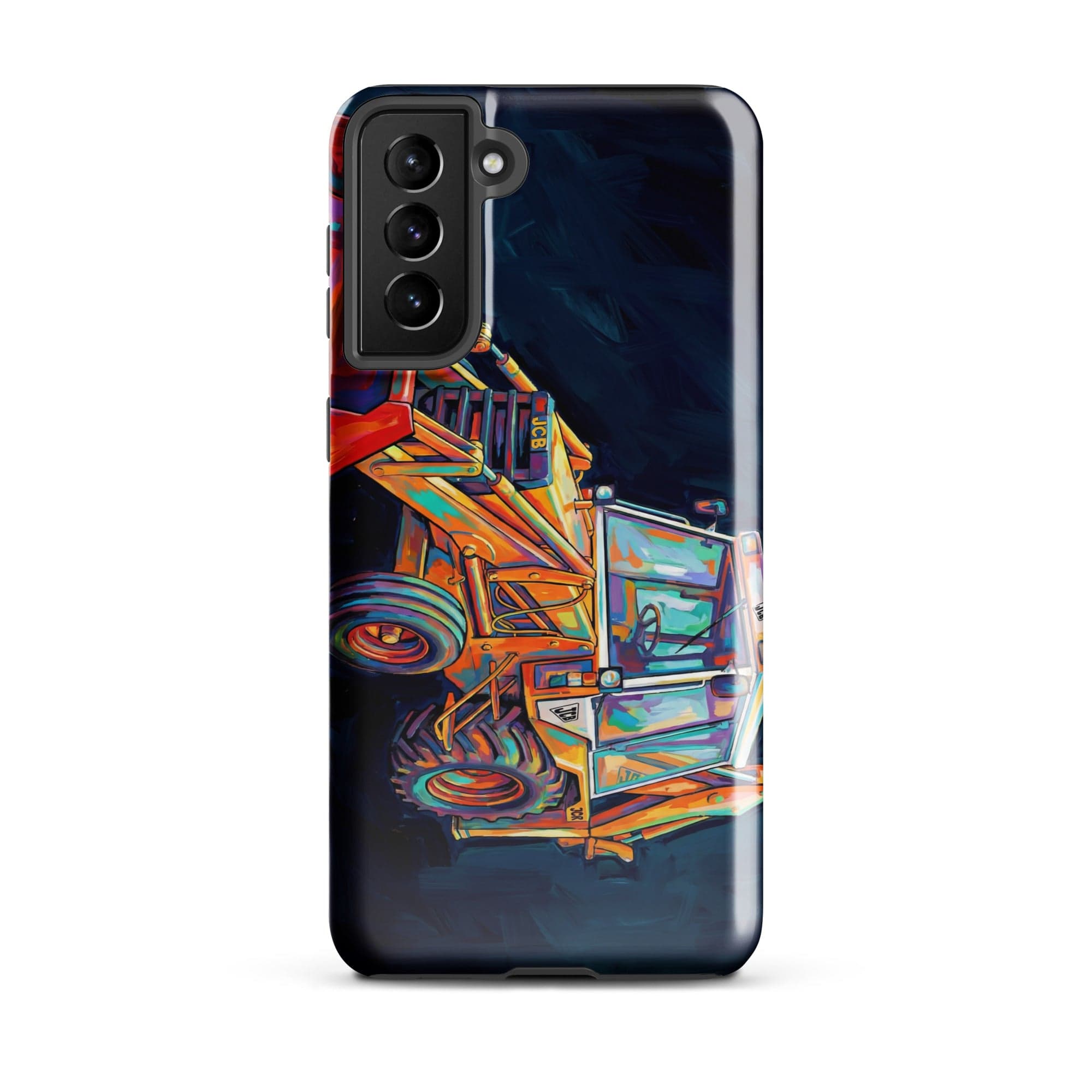 The Tractor Mugs Store Samsung Galaxy S21 Plus JCB 3CX White Cabin | Splash Art Tough case for Samsung® Quality Farmers Merch