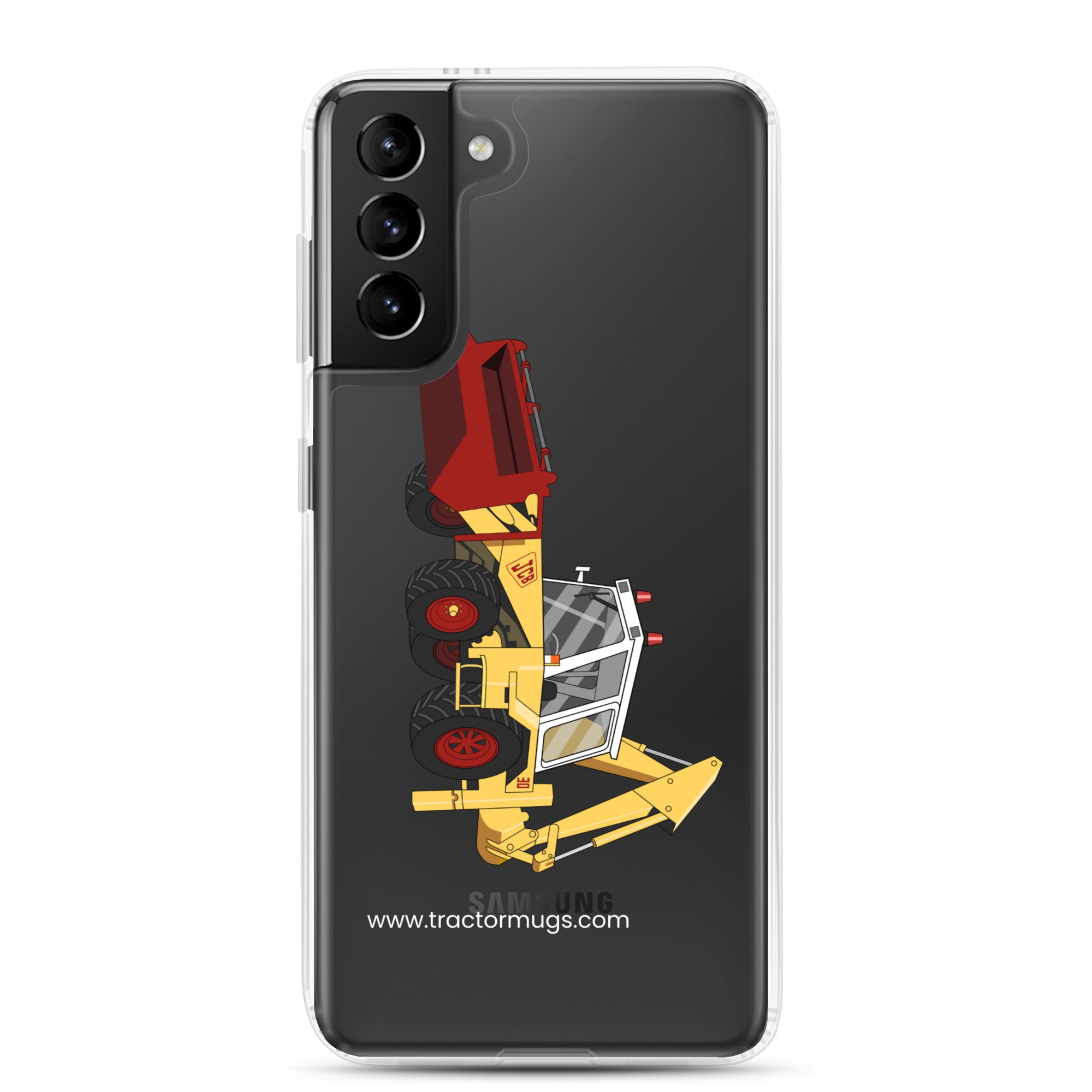 The Tractor Mugs Store Samsung Galaxy S21 Plus JCB 3D (1975) | Clear Case for Samsung® Quality Farmers Merch