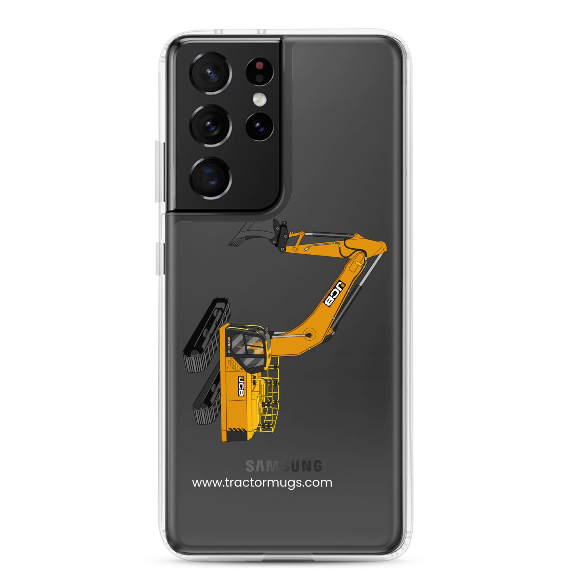 The Tractor Mugs Store Samsung Galaxy S21 Ultra JCB 370 LC | Clear Case for Samsung® Quality Farmers Merch