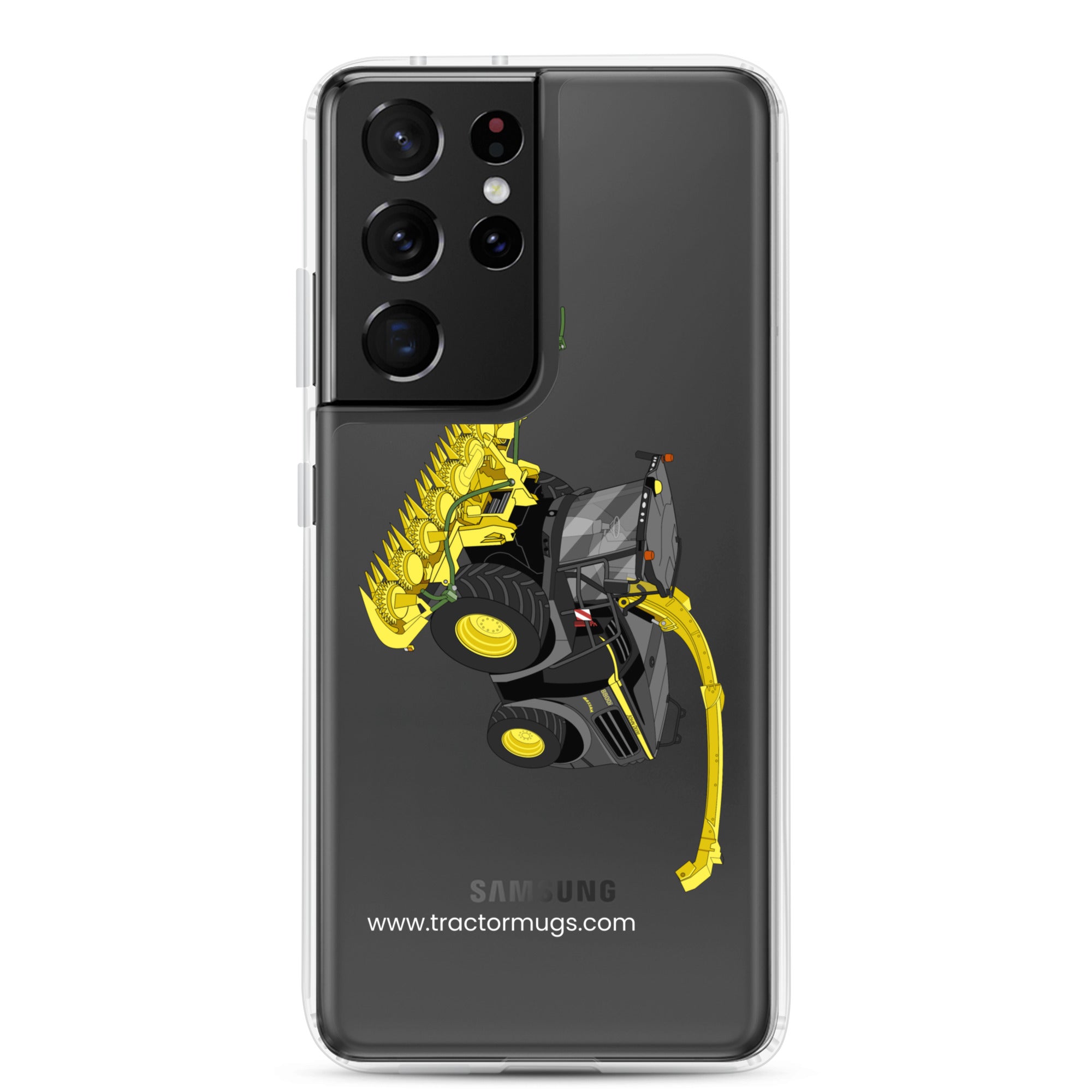 The Tractor Mugs Store Samsung Galaxy S21 Ultra John Deere 8800 Black Beauty Silage Harvester | Clear Case for Samsung® Quality Farmers Merch