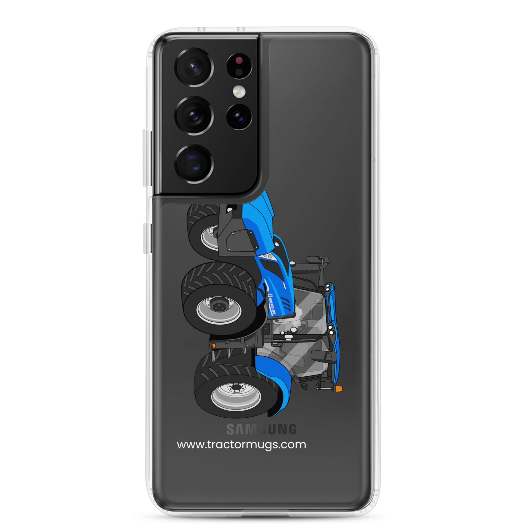 The Tractor Mugs Store Samsung Galaxy S21 Ultra New Holland T6 180 Methane | Clear Case for Samsung® Quality Farmers Merch