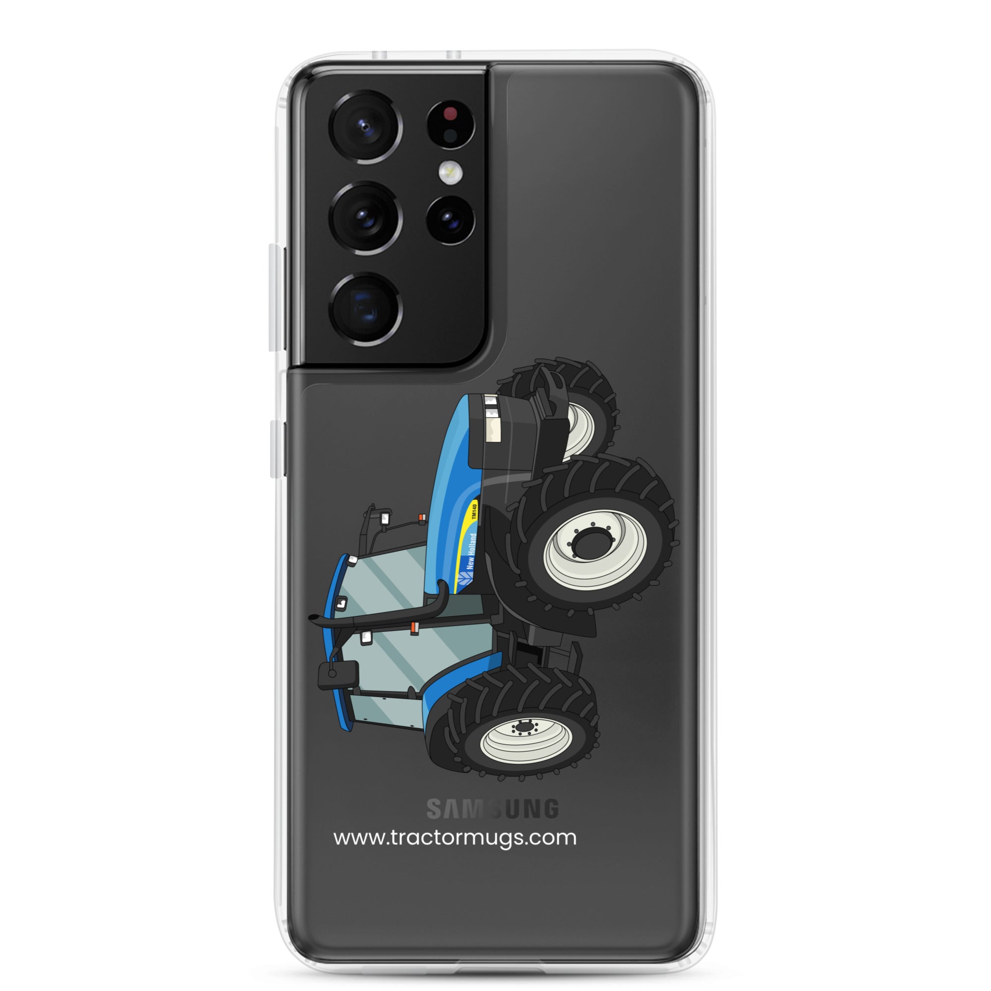 The Tractor Mugs Store Samsung Galaxy S21 Ultra New Holland TM 140 | Clear Case for Samsung® Quality Farmers Merch