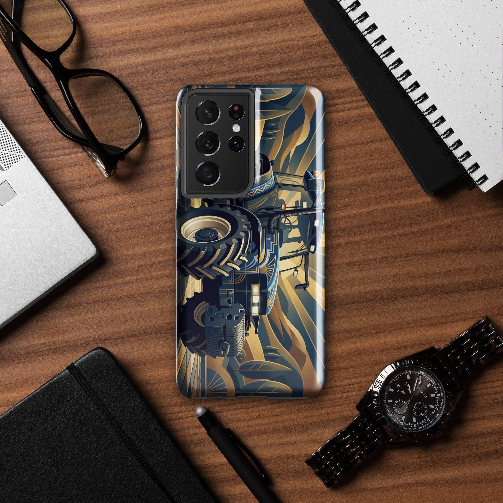 The Tractor Mugs Store Samsung Galaxy S21 Ultra New Holland TM 155  | Art Deco Tough case for Samsung® Quality Farmers Merch