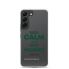 The Tractor Mugs Store Samsung Galaxy S22 KEEP CALM and KEEP MILKING | Clear Case for Samsung® Quality Farmers Merch
