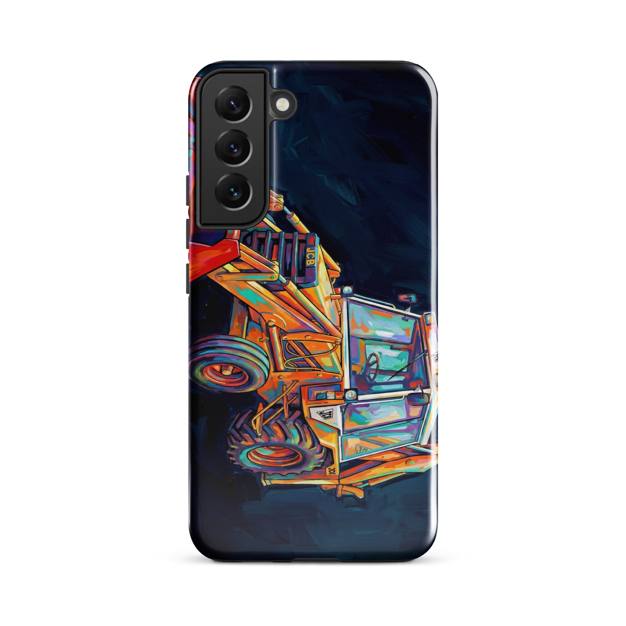 The Tractor Mugs Store Samsung Galaxy S22 Plus JCB 3CX White Cabin | Splash Art Tough case for Samsung® Quality Farmers Merch