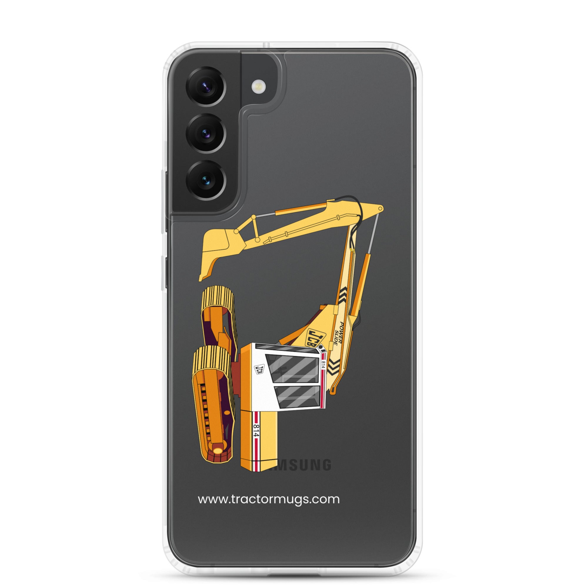 The Tractor Mugs Store Samsung Galaxy S22 Plus JCB 814 Super | Clear Case for Samsung® Quality Farmers Merch