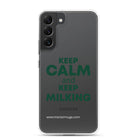 The Tractor Mugs Store Samsung Galaxy S22 Plus KEEP CALM and KEEP MILKING | Clear Case for Samsung® Quality Farmers Merch