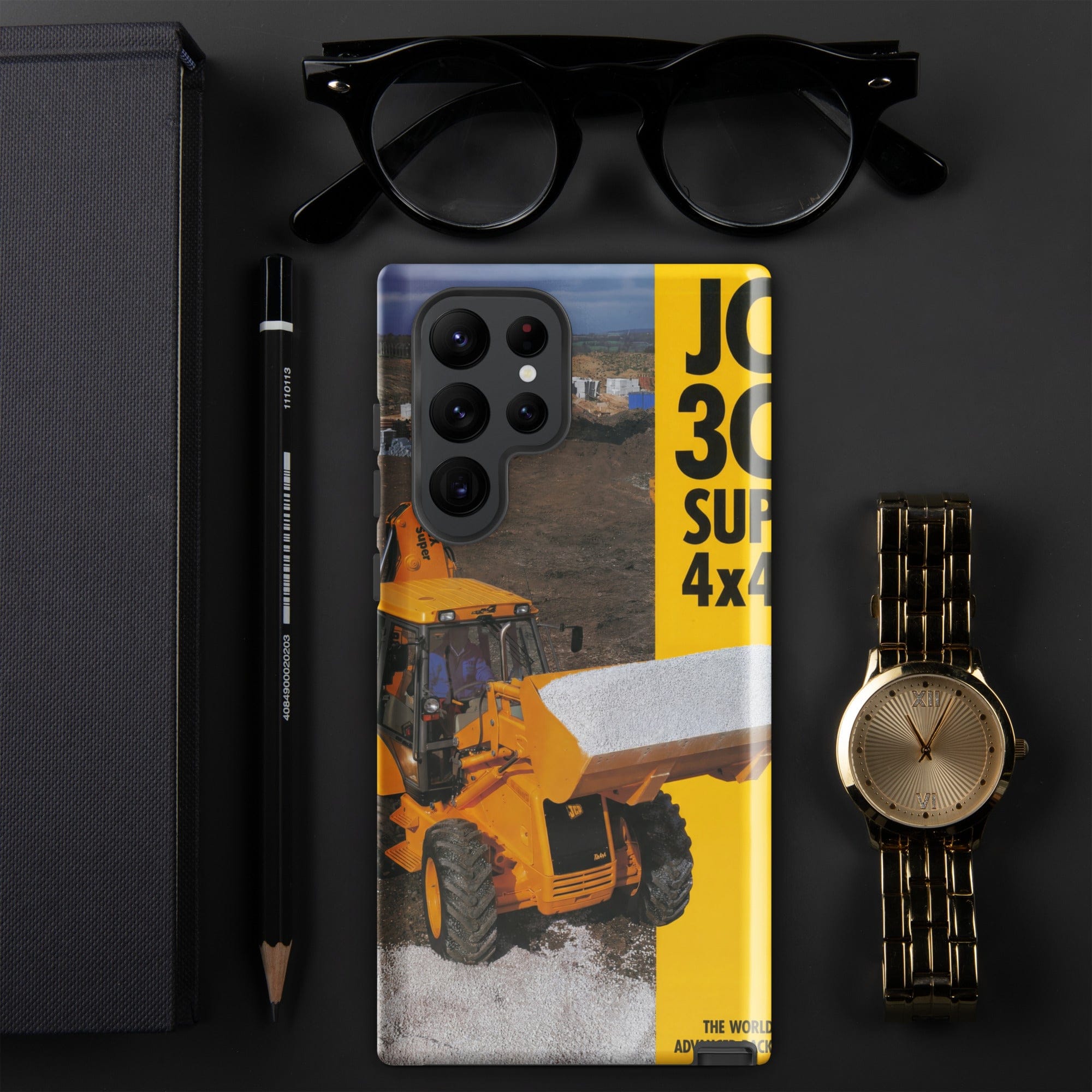 The Tractor Mugs Store Samsung Galaxy S22 Ultra JCB 3CX 4x4x4 Brochure | Tough case for Samsung® Quality Farmers Merch