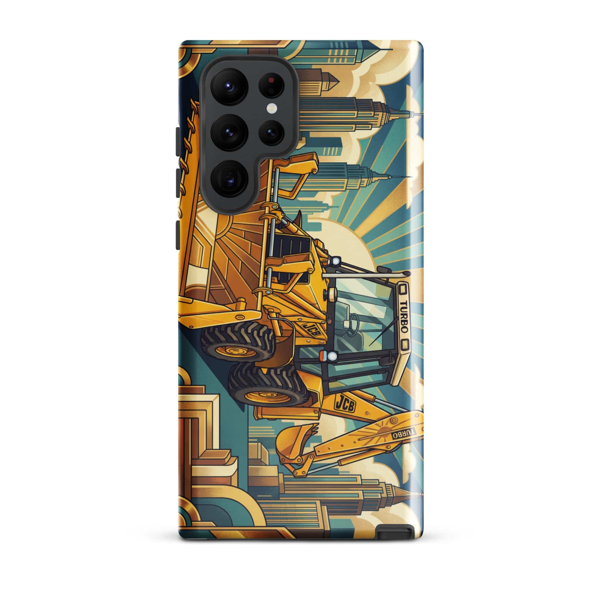 The Tractor Mugs Store Samsung Galaxy S22 Ultra JCB 3CX TURBO | Art Deco Tough case for Samsung® Quality Farmers Merch