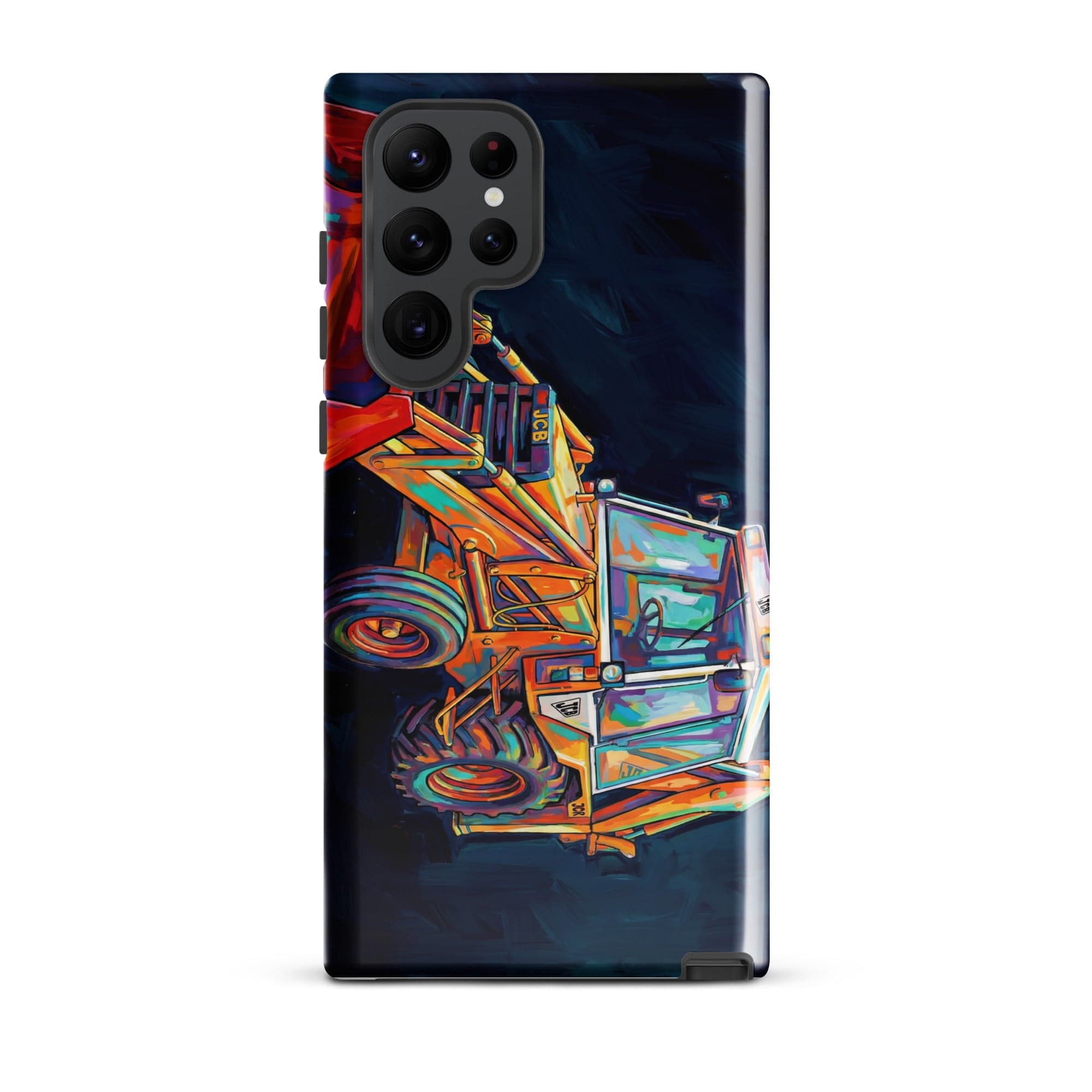 The Tractor Mugs Store Samsung Galaxy S22 Ultra JCB 3CX White Cabin | Splash Art Tough case for Samsung® Quality Farmers Merch