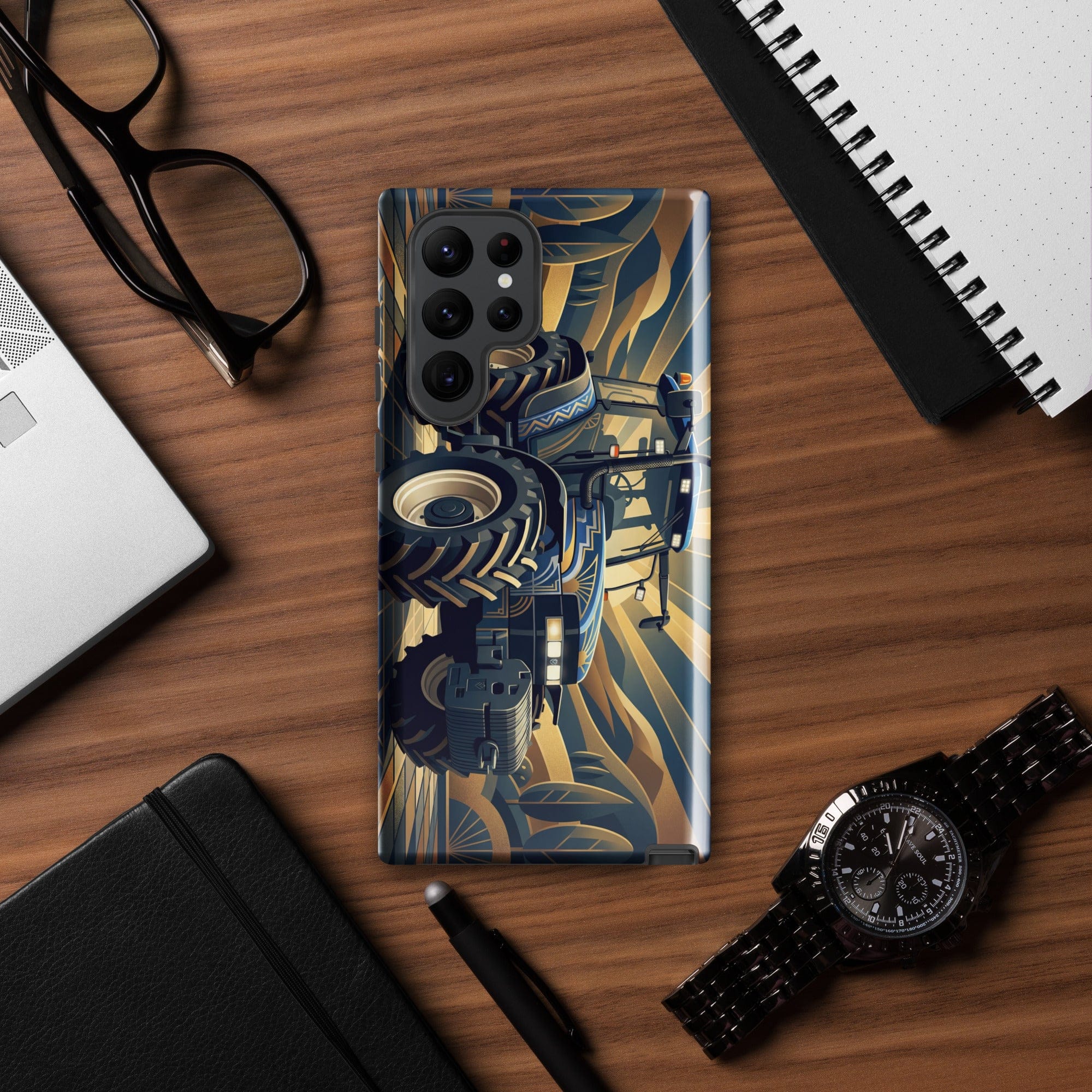 The Tractor Mugs Store Samsung Galaxy S22 Ultra New Holland TM 155  | Art Deco Tough case for Samsung® Quality Farmers Merch