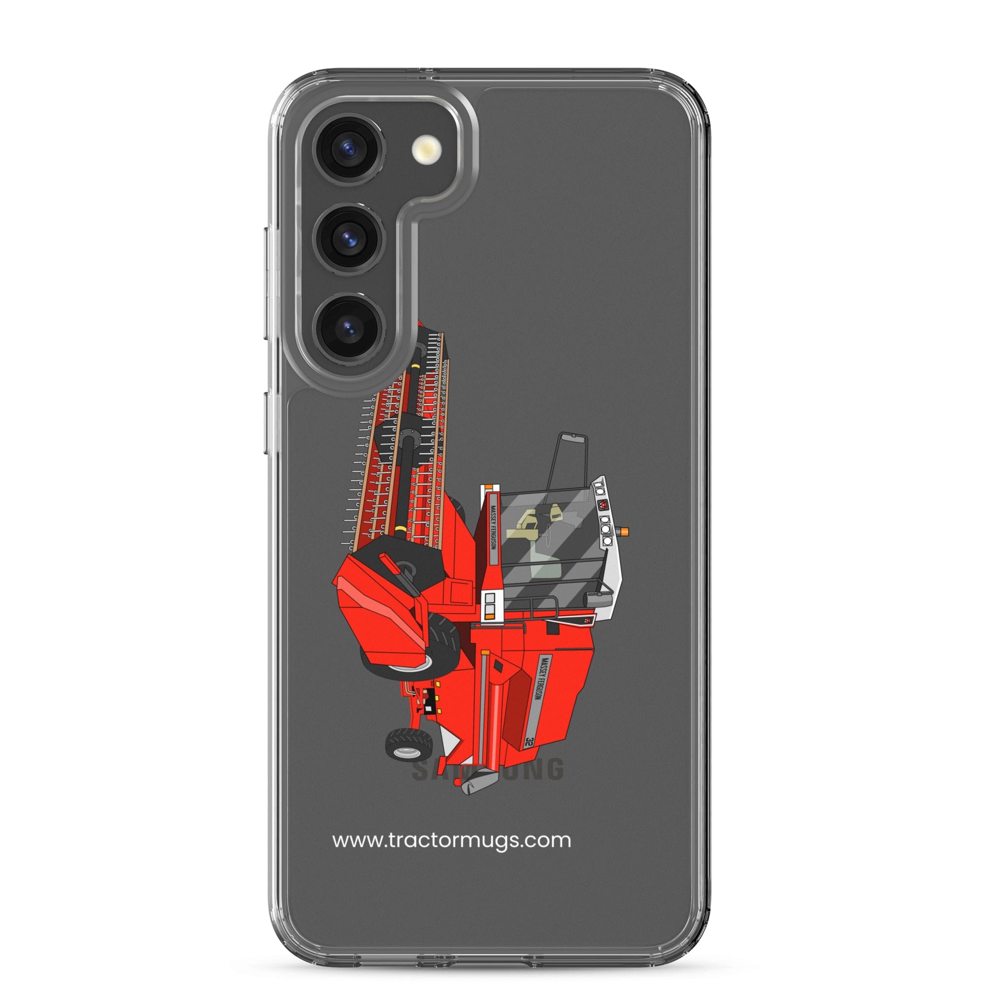 The Tractor Mugs Store Samsung Galaxy S23 Plus 1994 Massey Ferguson 32 Combine Harvester | Clear Case for Samsung® Quality Farmers Merch