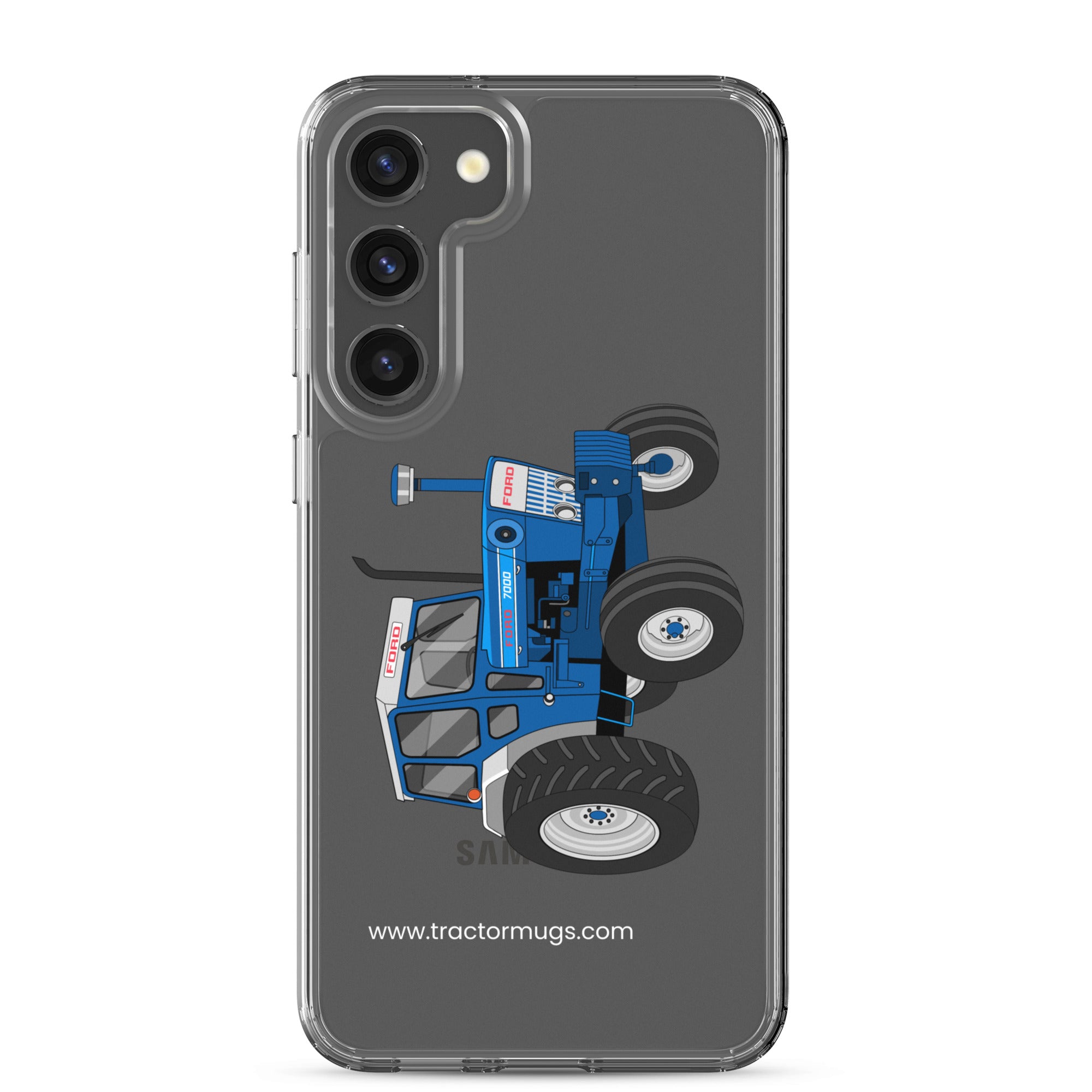 The Tractor Mugs Store Samsung Galaxy S23 Plus Ford 7000  |  Clear Case for Samsung® Quality Farmers Merch