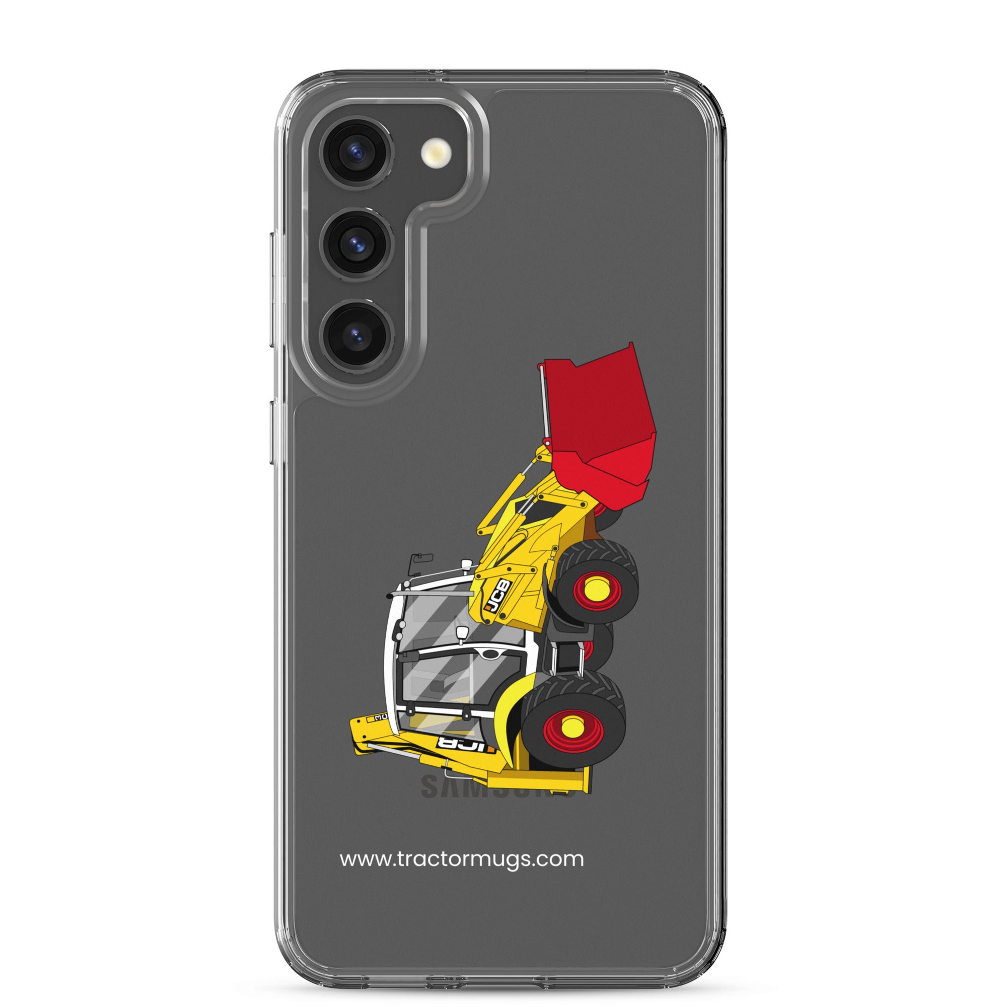 The Tractor Mugs Store Samsung Galaxy S23 Plus JCB 3CX 70th Anniversary Edition | Clear Case for Samsung® Quality Farmers Merch