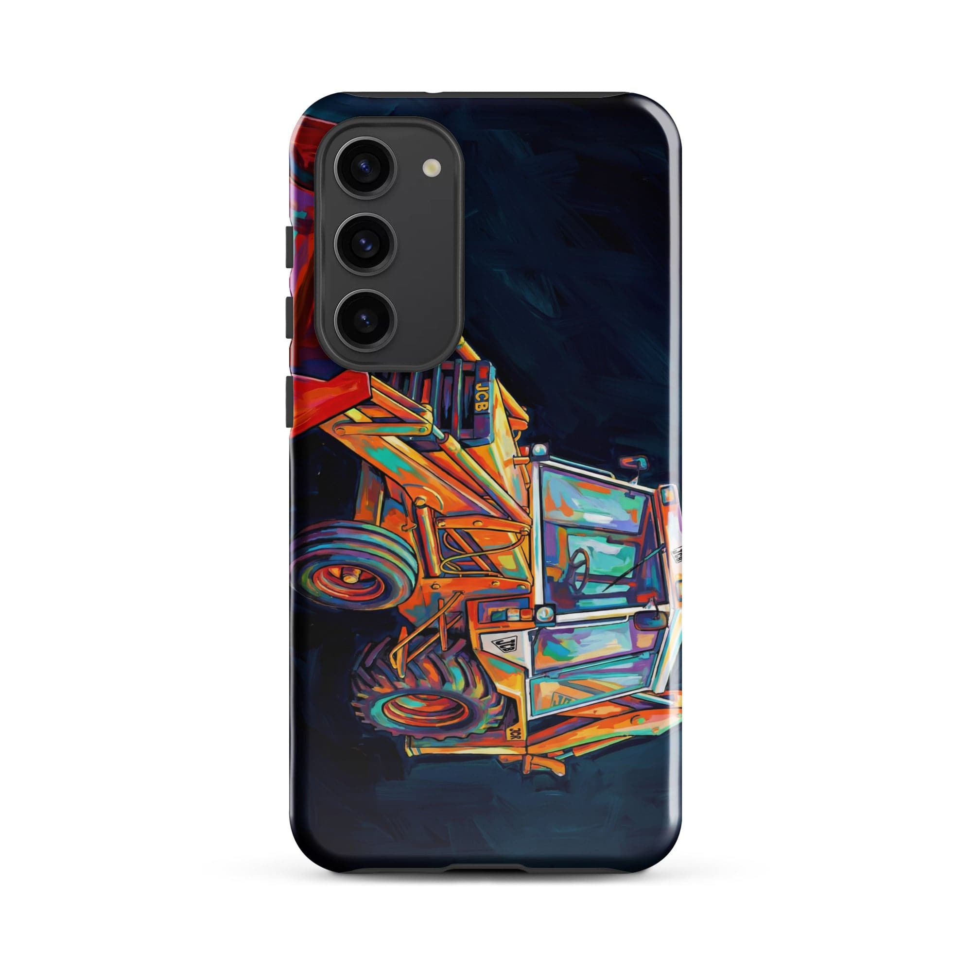 The Tractor Mugs Store Samsung Galaxy S23 Plus JCB 3CX White Cabin | Splash Art Tough case for Samsung® Quality Farmers Merch