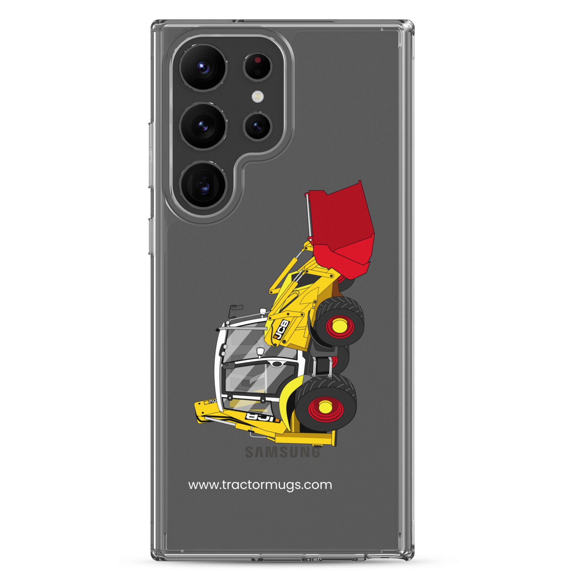 The Tractor Mugs Store Samsung Galaxy S23 Ultra JCB 3CX 70th Anniversary Edition | Clear Case for Samsung® Quality Farmers Merch