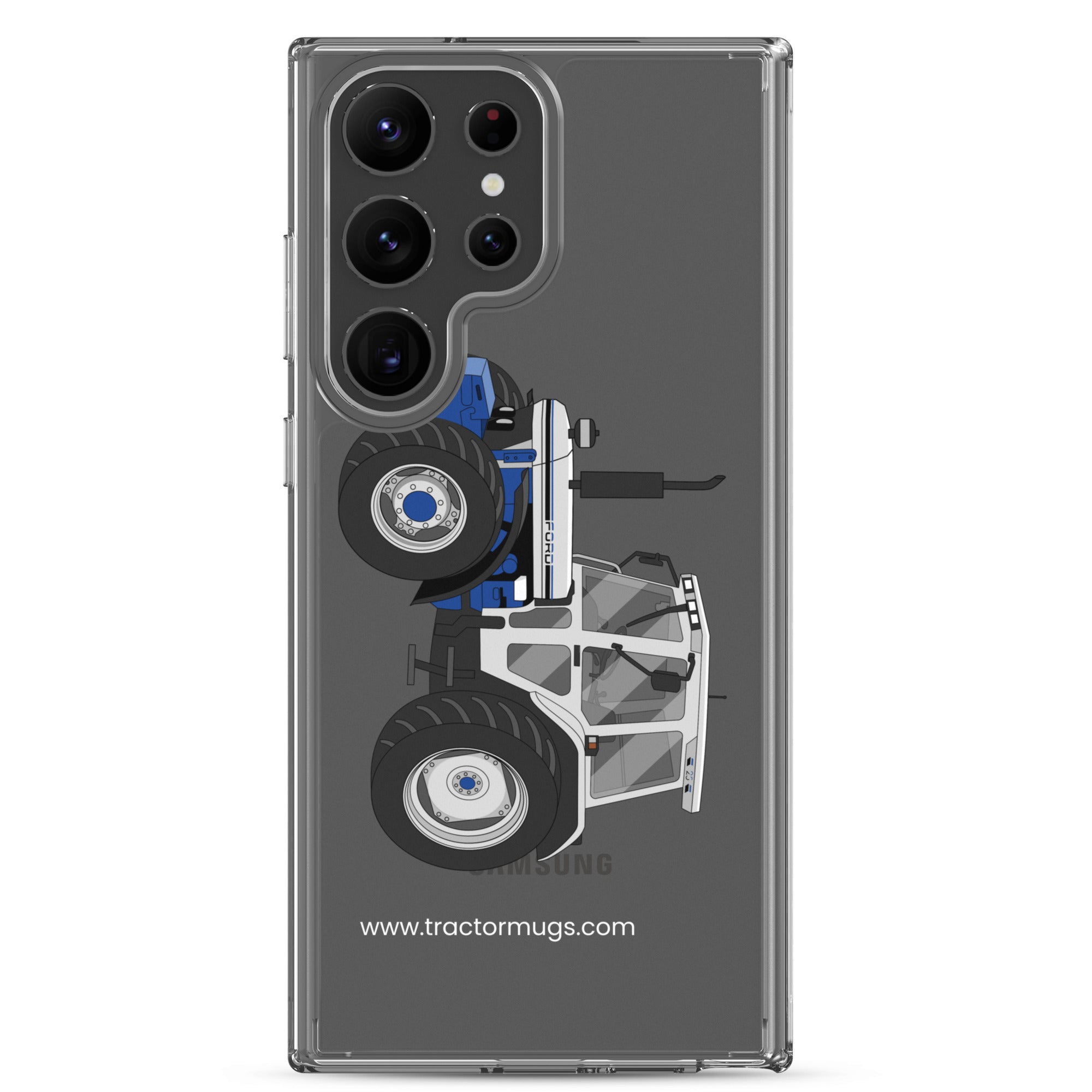 The Tractor Mugs Store Samsung Galaxy S23 Ultra Jubilee Edition Silver Tractor | Clear Case for Samsung® Quality Farmers Merch