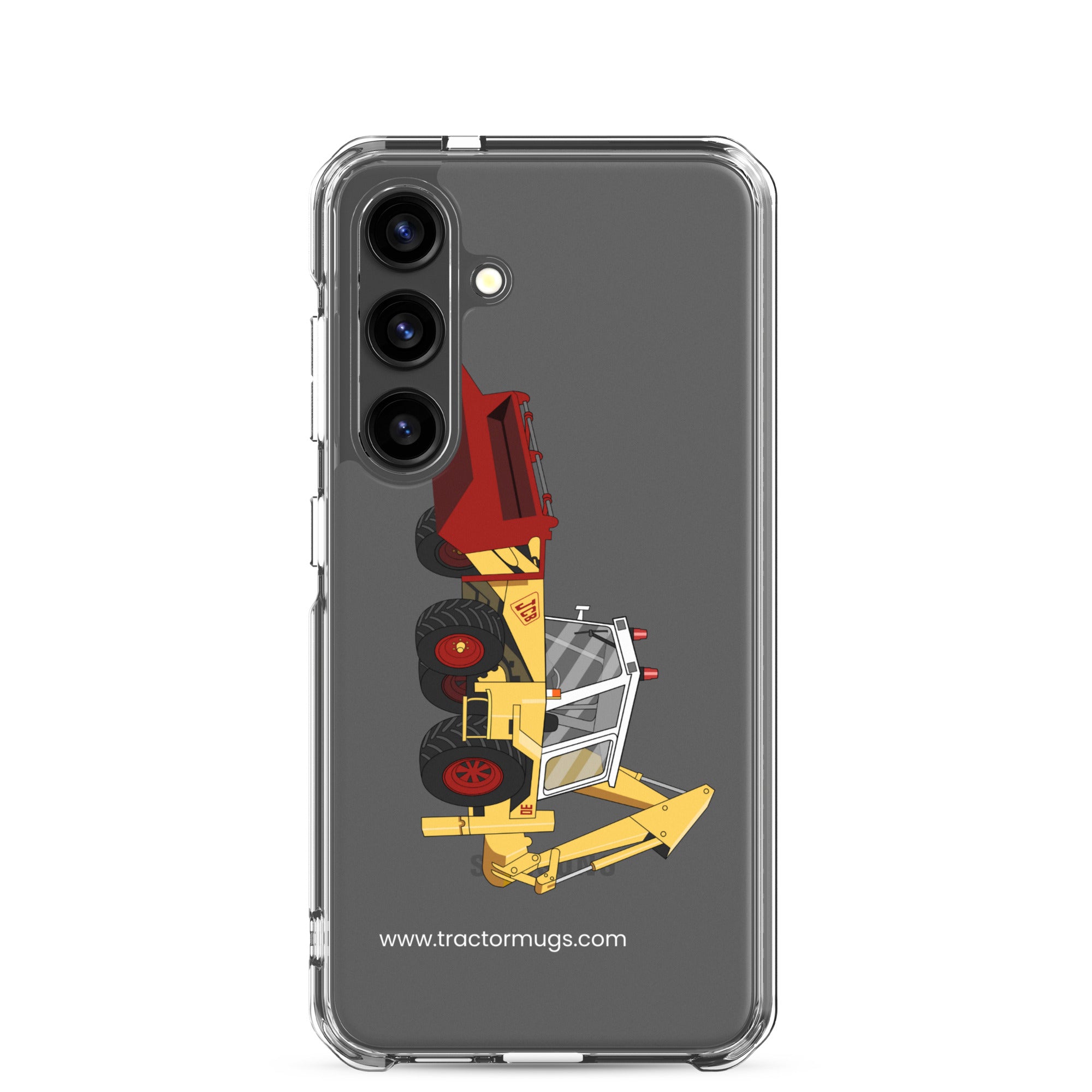 The Tractor Mugs Store Samsung Galaxy S24 JCB 3D (1975) | Clear Case for Samsung® Quality Farmers Merch