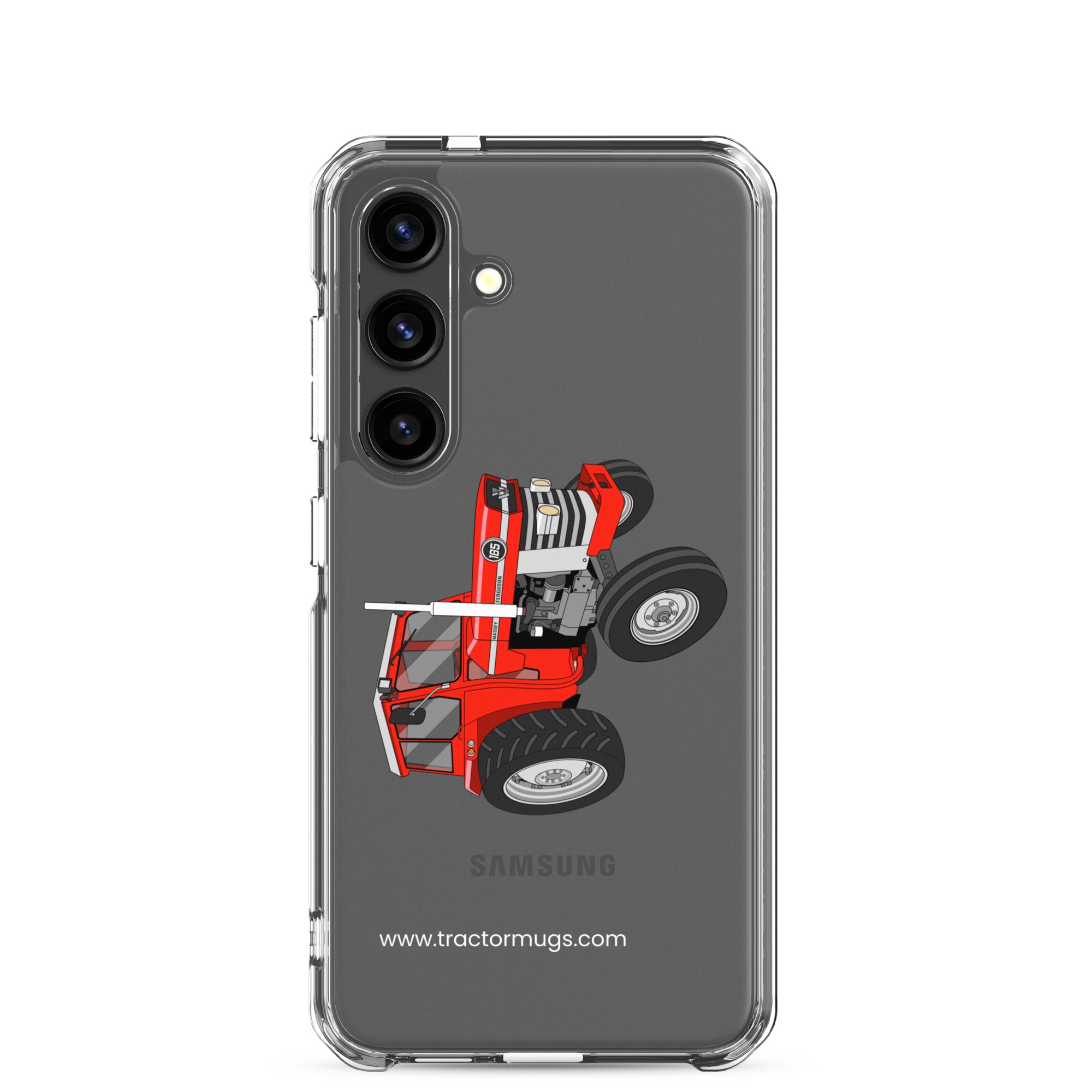 The Tractor Mugs Store Samsung Galaxy S24 Massey Ferguson 185  |  Clear Case for Samsung® Quality Farmers Merch