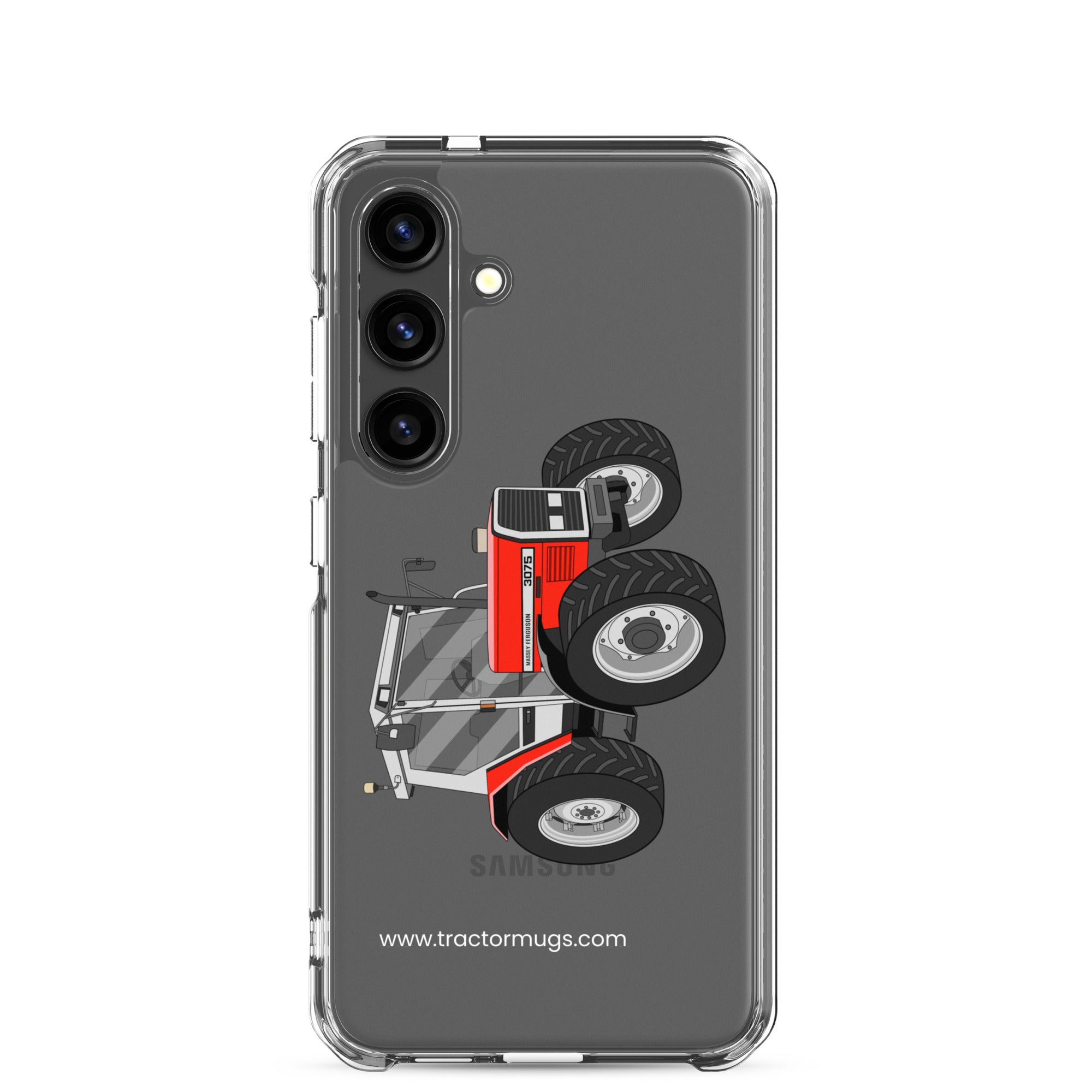 The Tractor Mugs Store Samsung Galaxy S24 Massey Ferguson 3075  |  Clear Case for Samsung® Quality Farmers Merch