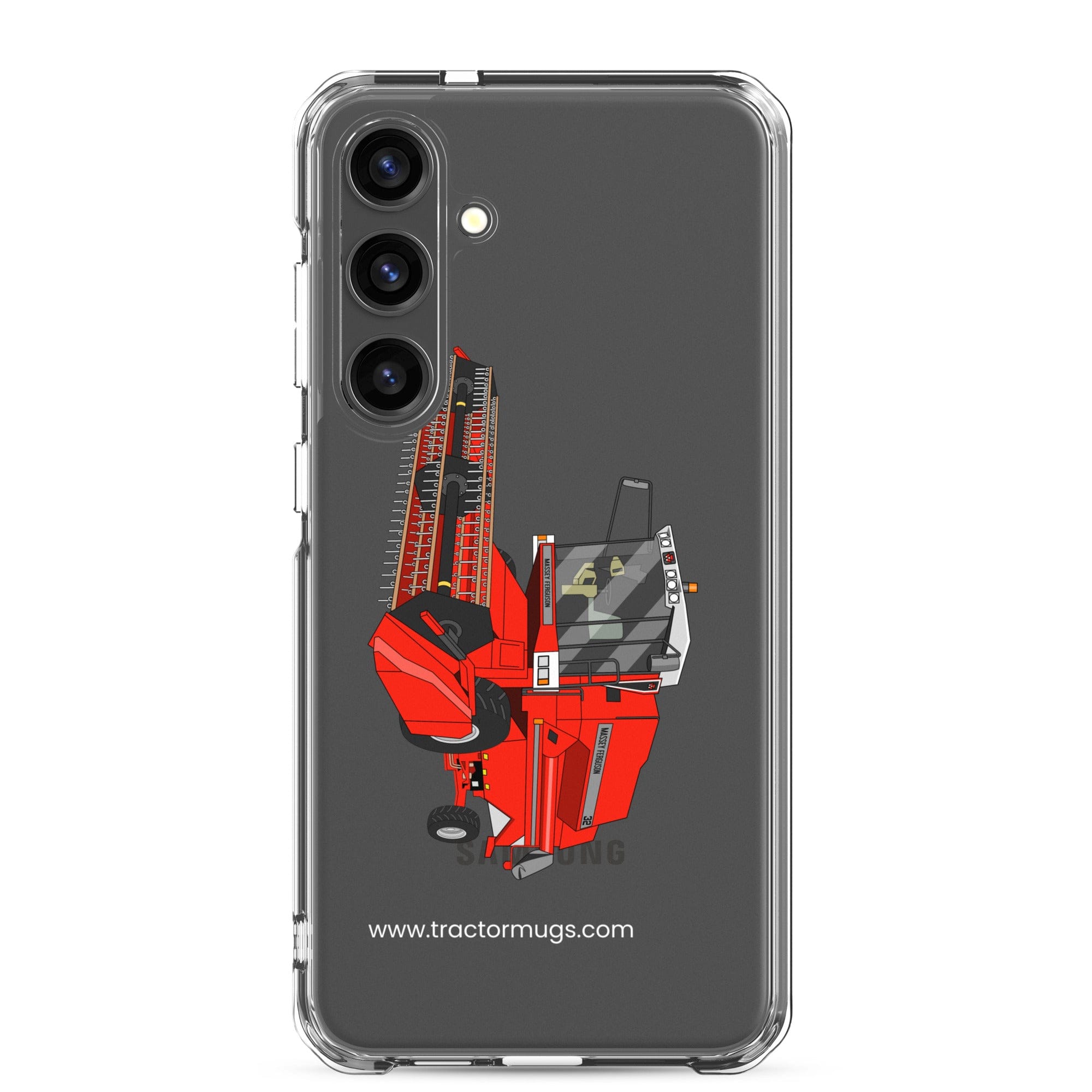 The Tractor Mugs Store Samsung Galaxy S24 Plus 1994 Massey Ferguson 32 Combine Harvester | Clear Case for Samsung® Quality Farmers Merch