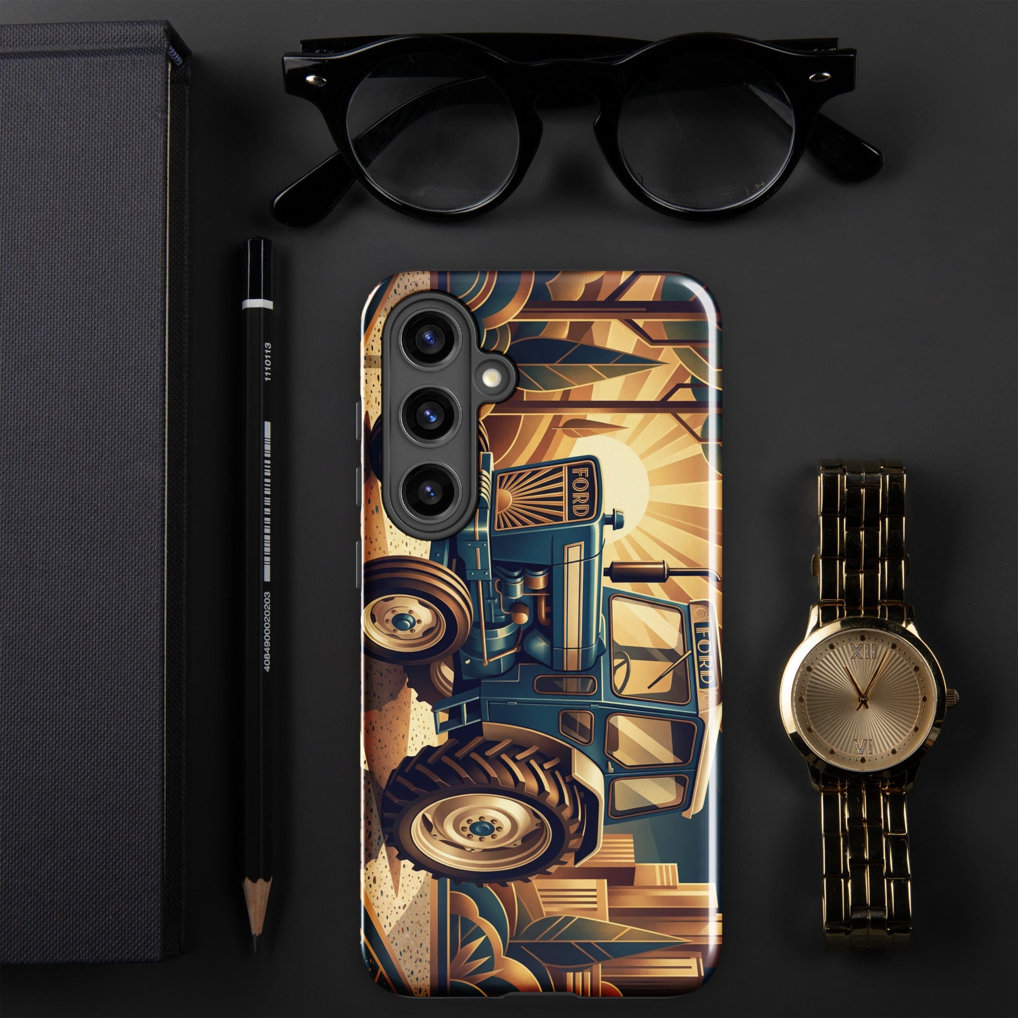 The Tractor Mugs Store Samsung Galaxy S24 Plus Ford 5000 | Art Deco Tough case for Samsung® Quality Farmers Merch