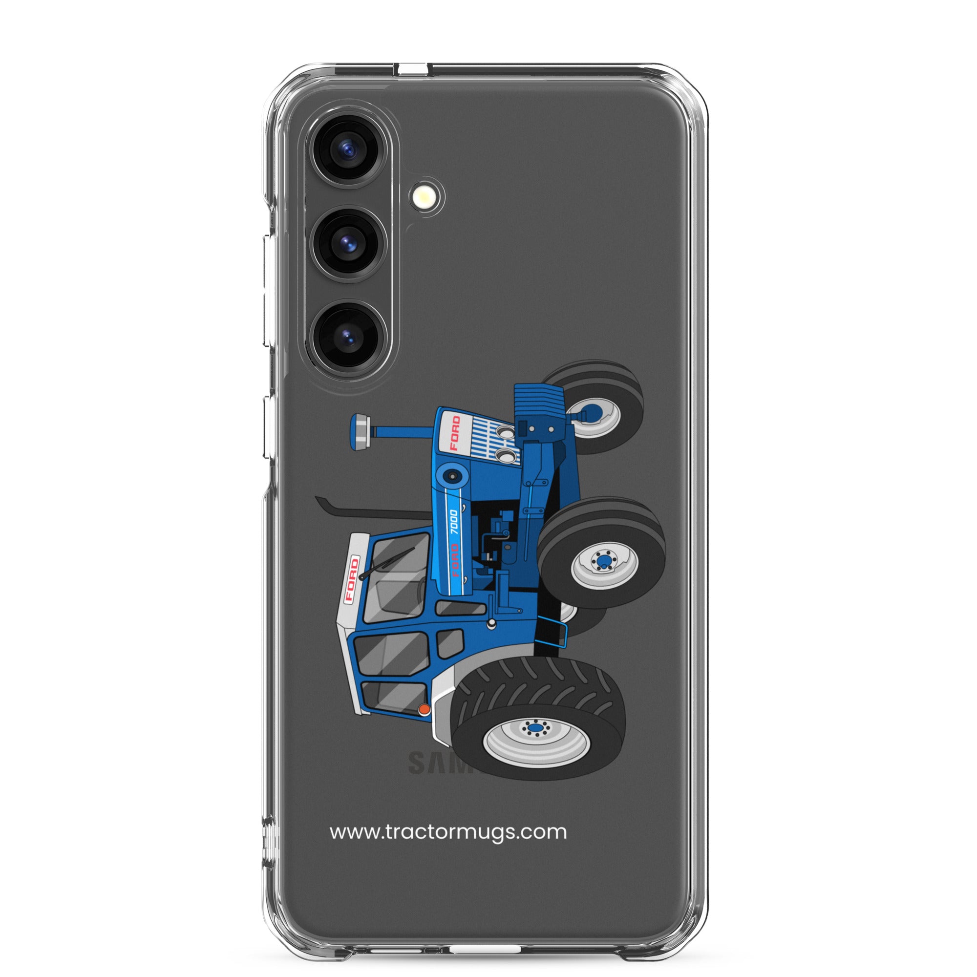 The Tractor Mugs Store Samsung Galaxy S24 Plus Ford 7000  |  Clear Case for Samsung® Quality Farmers Merch