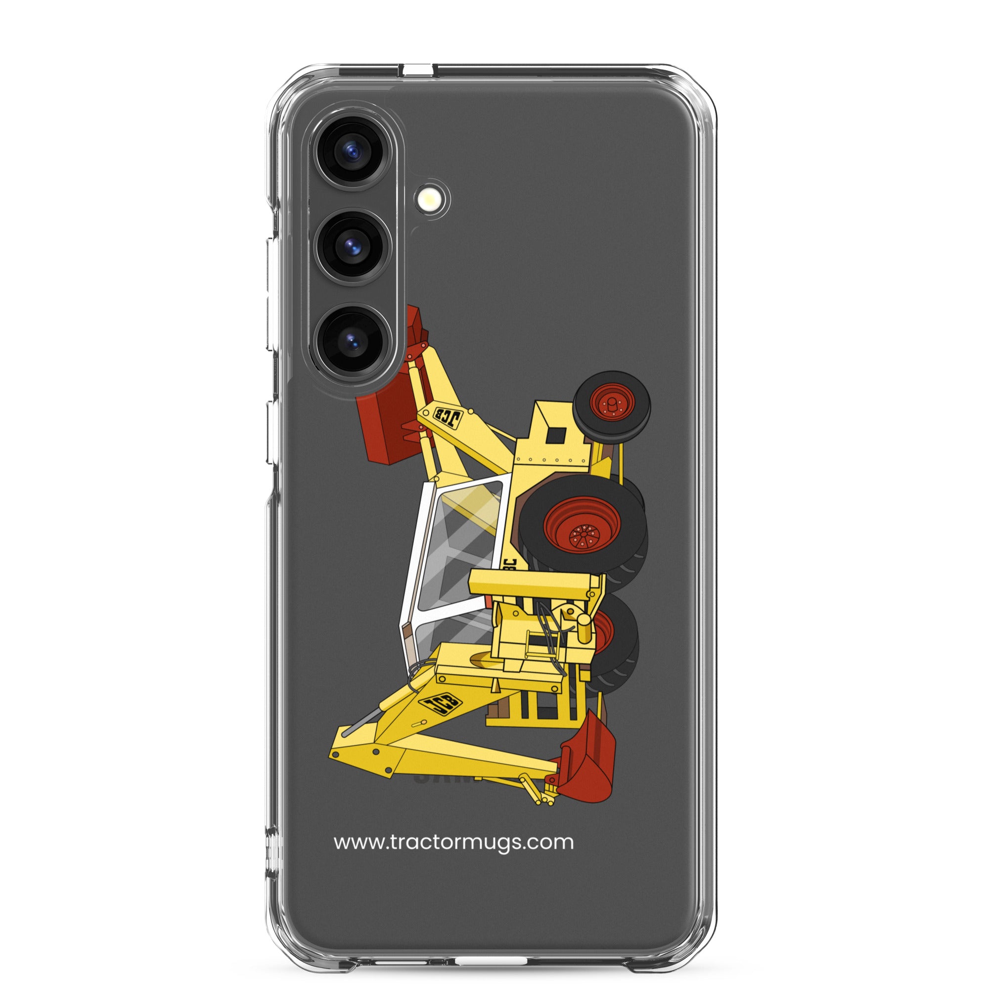 The Tractor Mugs Store Samsung Galaxy S24 Plus JCB 3C II Backhoe | Clear Case for Samsung® Quality Farmers Merch