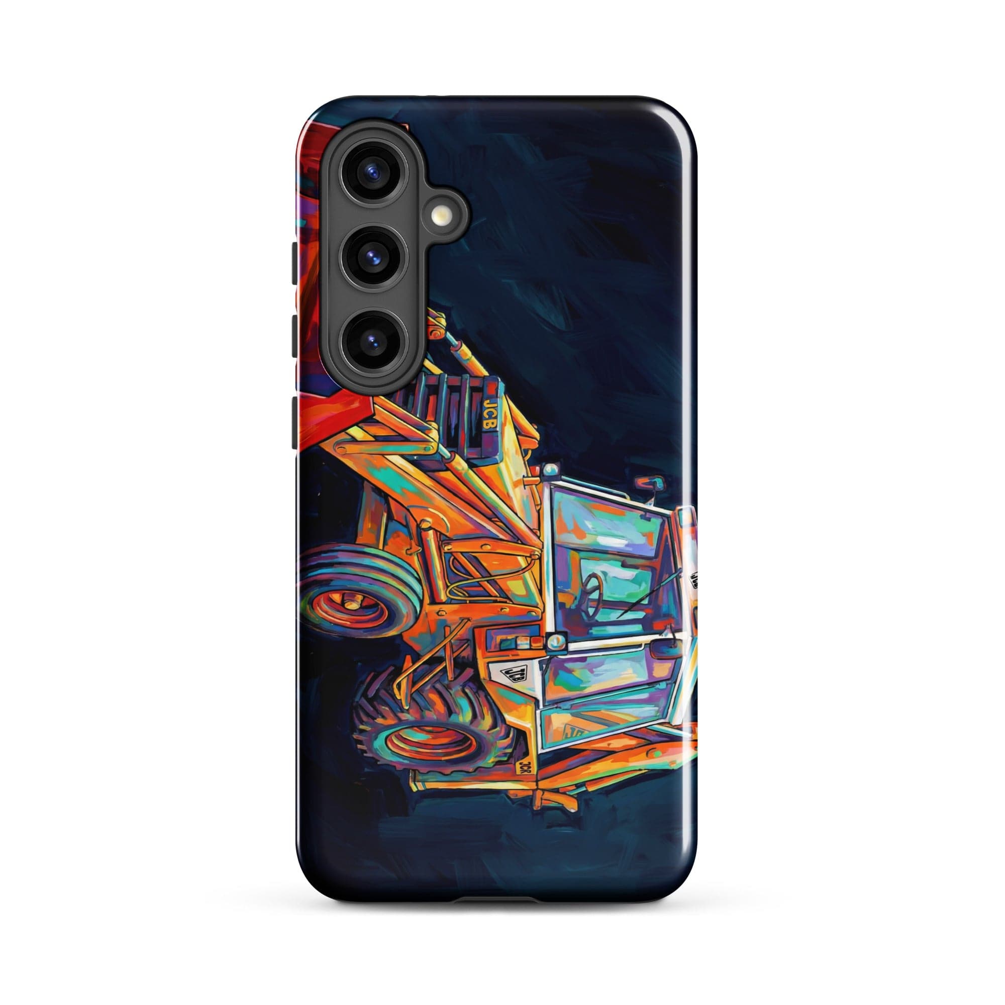 The Tractor Mugs Store Samsung Galaxy S24 Plus JCB 3CX White Cabin | Splash Art Tough case for Samsung® Quality Farmers Merch