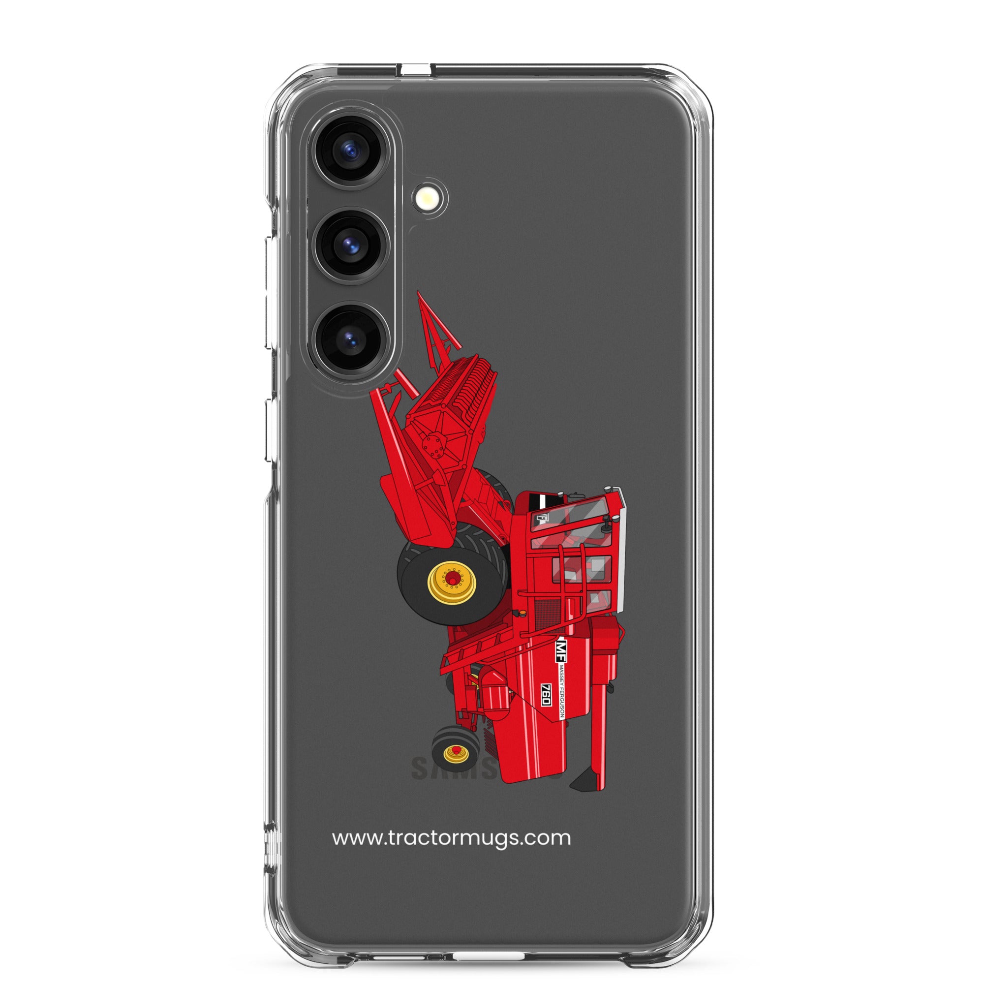The Tractor Mugs Store Samsung Galaxy S24 Plus Massey 760 Combine Harvester | Clear Case for Samsung® Quality Farmers Merch