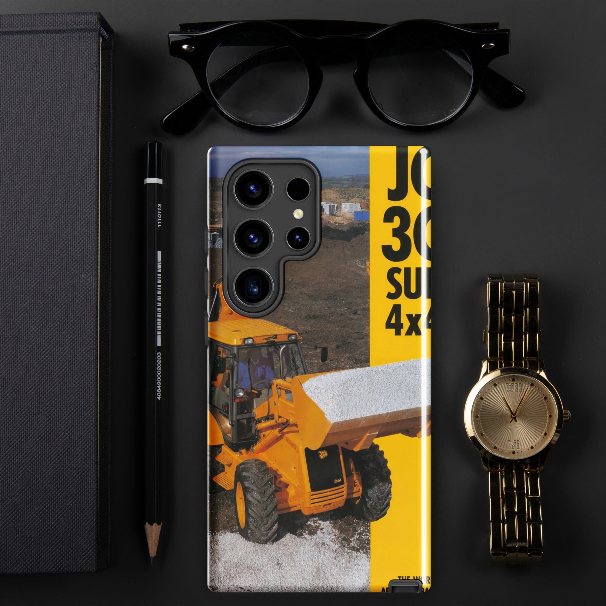 The Tractor Mugs Store Samsung Galaxy S24 Ultra JCB 3CX 4x4x4 Brochure | Tough case for Samsung® Quality Farmers Merch