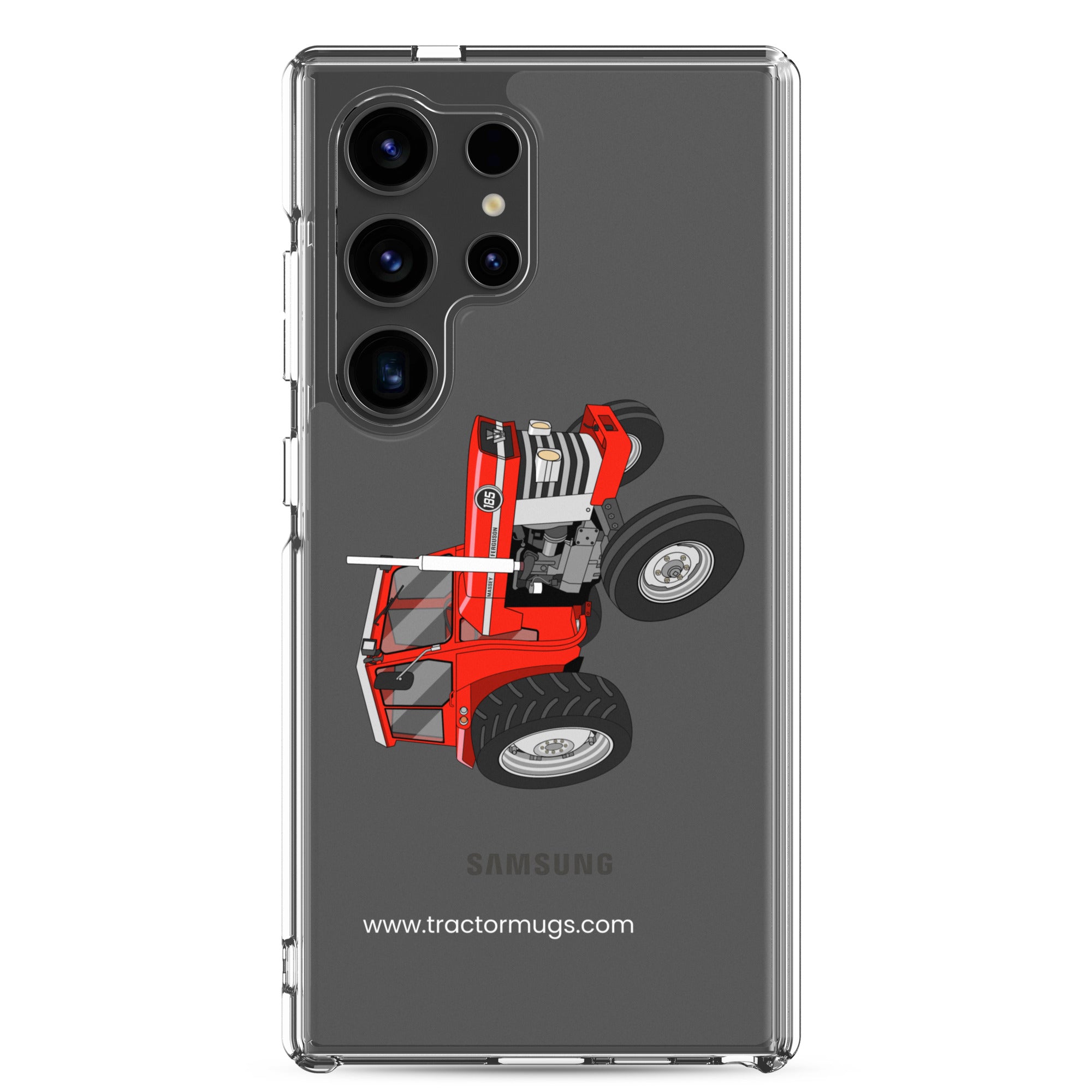 The Tractor Mugs Store Samsung Galaxy S24 Ultra Massey Ferguson 185  |  Clear Case for Samsung® Quality Farmers Merch