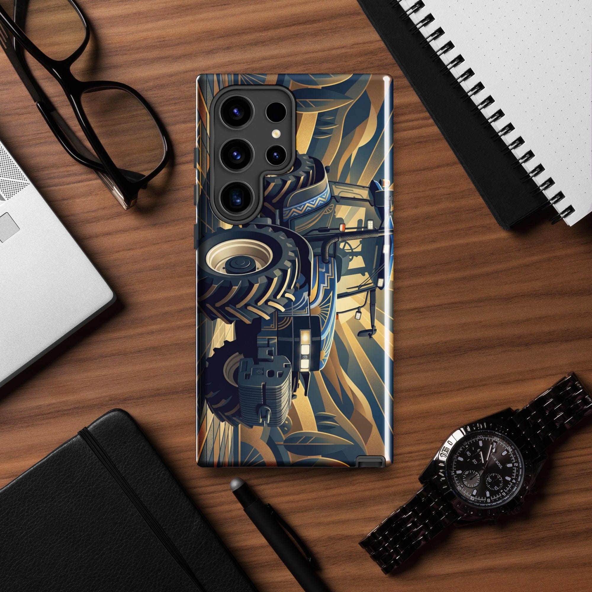 The Tractor Mugs Store Samsung Galaxy S24 Ultra New Holland TM 155  | Art Deco Tough case for Samsung® Quality Farmers Merch