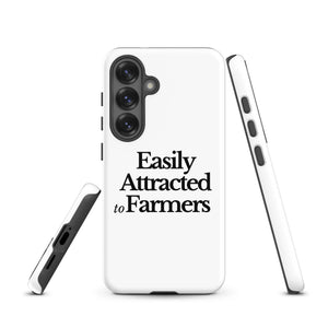 The Tractor Mugs Store Samsung Galaxy S25 EASILY ATTRACTED TO FARMERS | Tough case for Samsung® Quality Farmers Merch