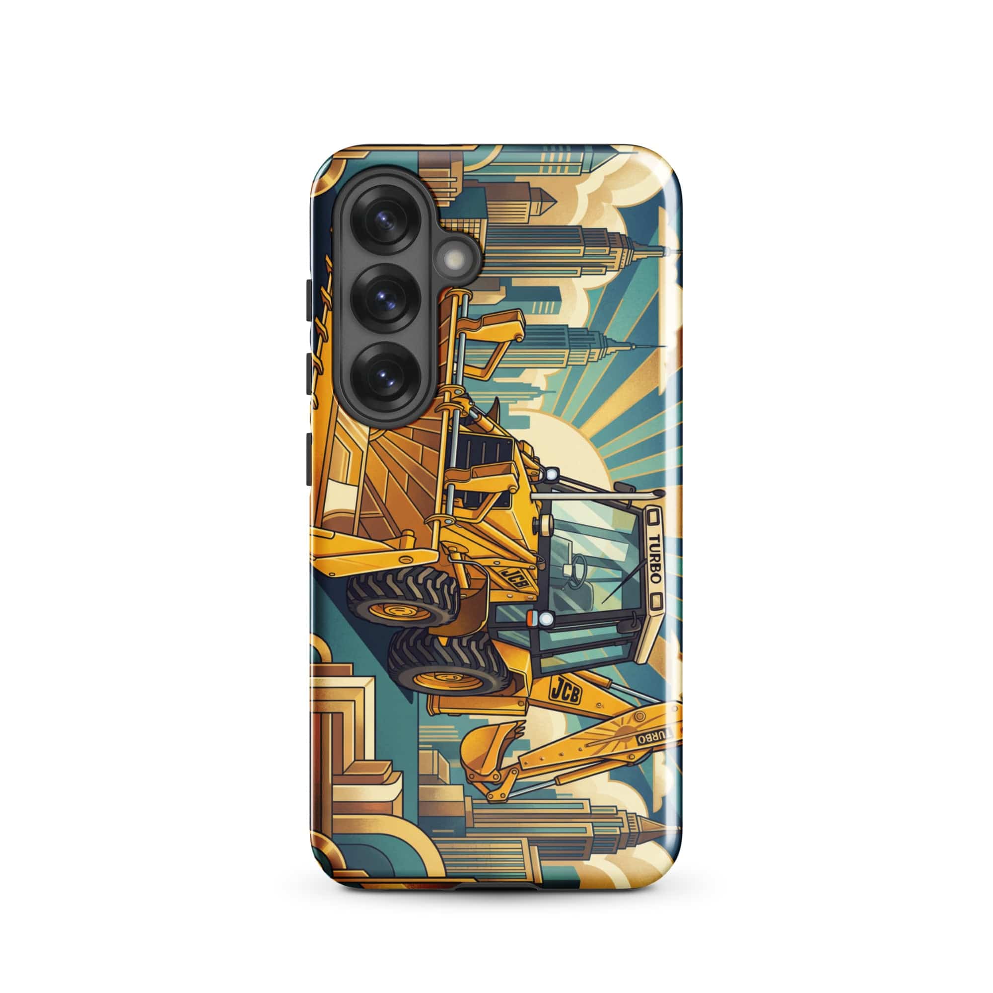 The Tractor Mugs Store Samsung Galaxy S25 JCB 3CX TURBO | Art Deco Tough case for Samsung® Quality Farmers Merch