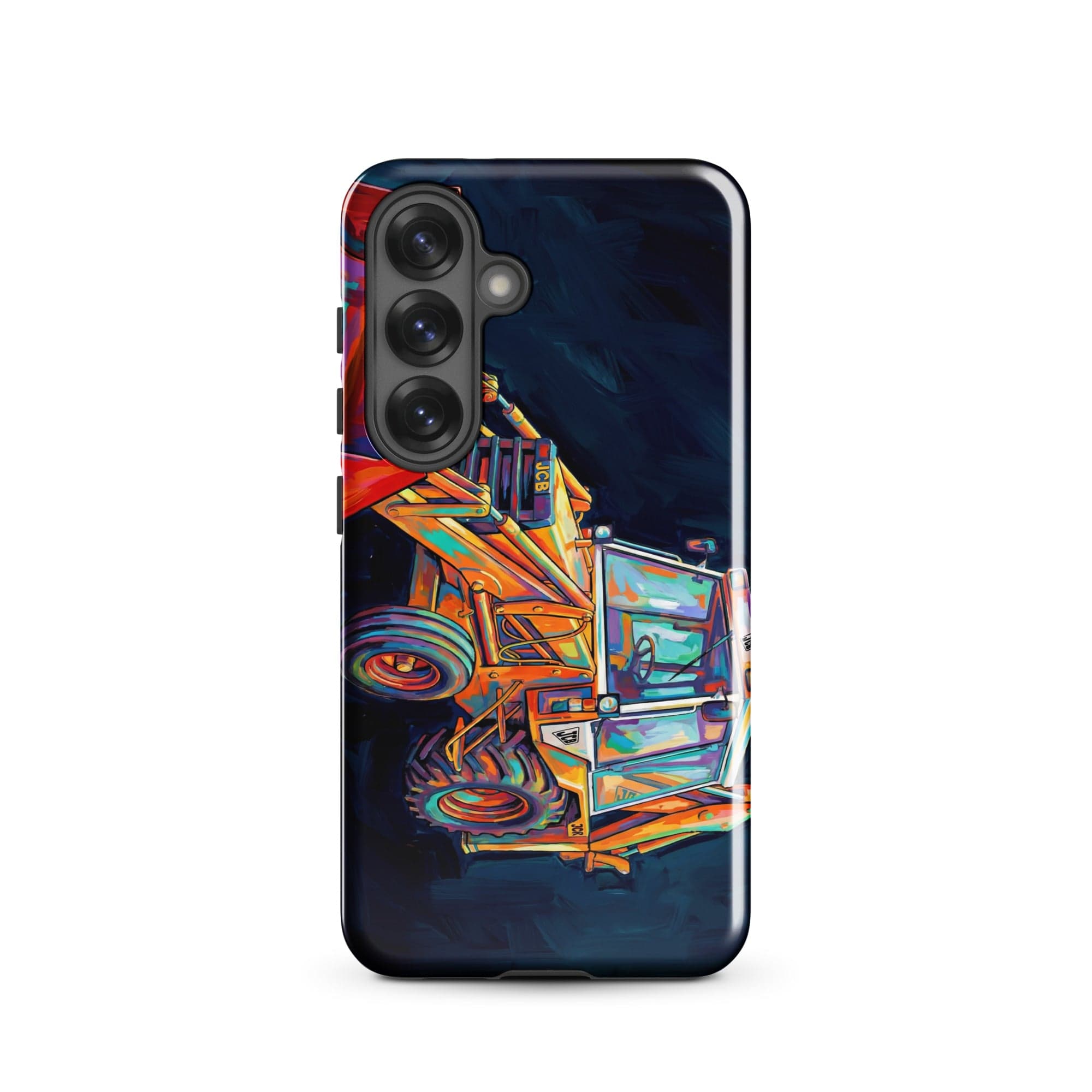 The Tractor Mugs Store Samsung Galaxy S25 JCB 3CX White Cabin | Splash Art Tough case for Samsung® Quality Farmers Merch