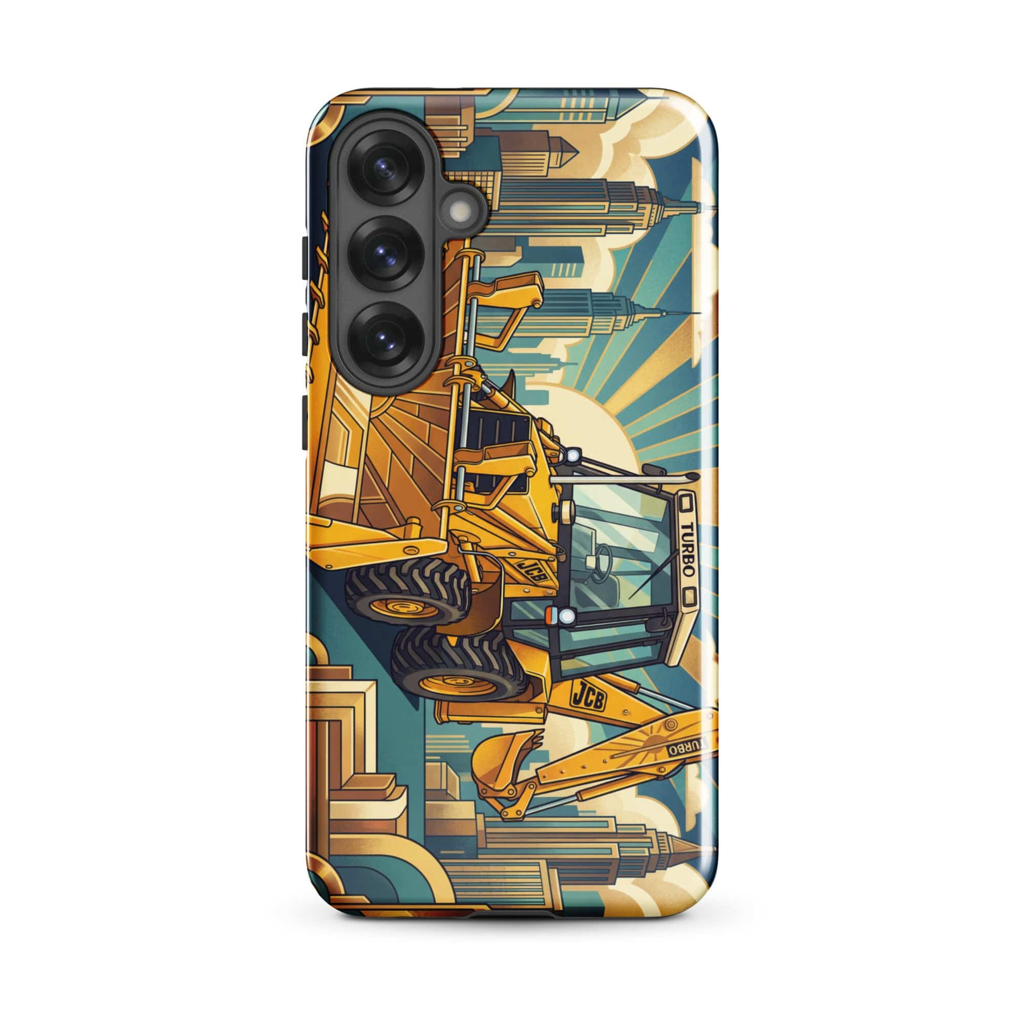 The Tractor Mugs Store Samsung Galaxy S25 Plus JCB 3CX TURBO | Art Deco Tough case for Samsung® Quality Farmers Merch