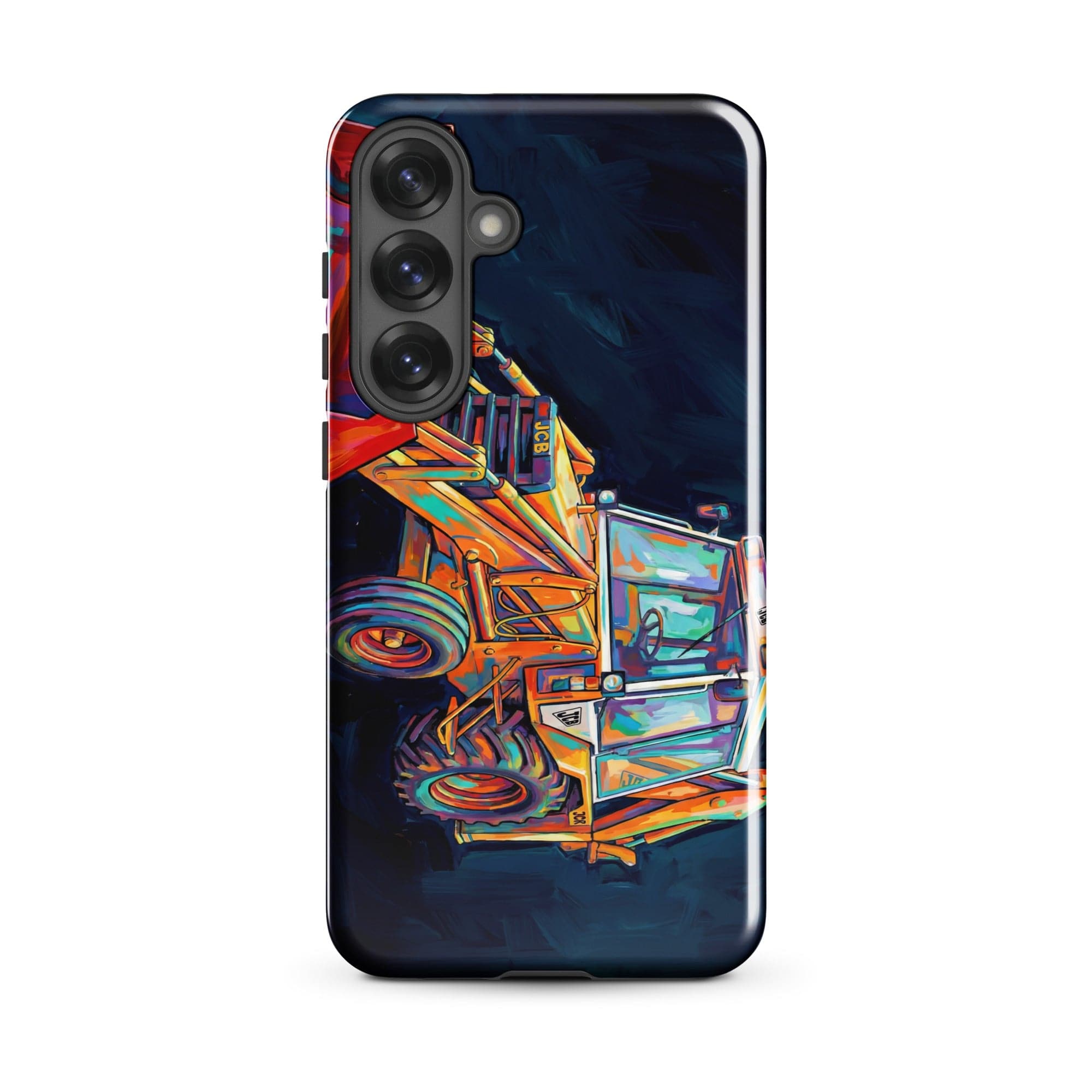 The Tractor Mugs Store Samsung Galaxy S25 Plus JCB 3CX White Cabin | Splash Art Tough case for Samsung® Quality Farmers Merch