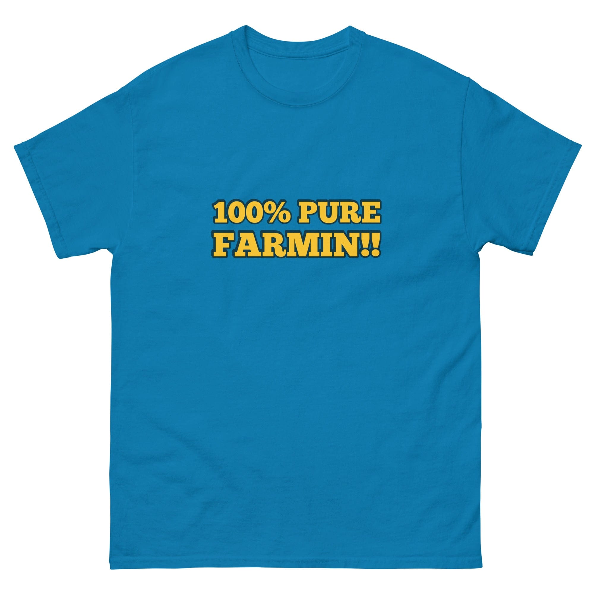 The Tractor Mugs Store Sapphire / S 100% PURE FARMIN!! | Unisex classic tee Quality Farmers Merch