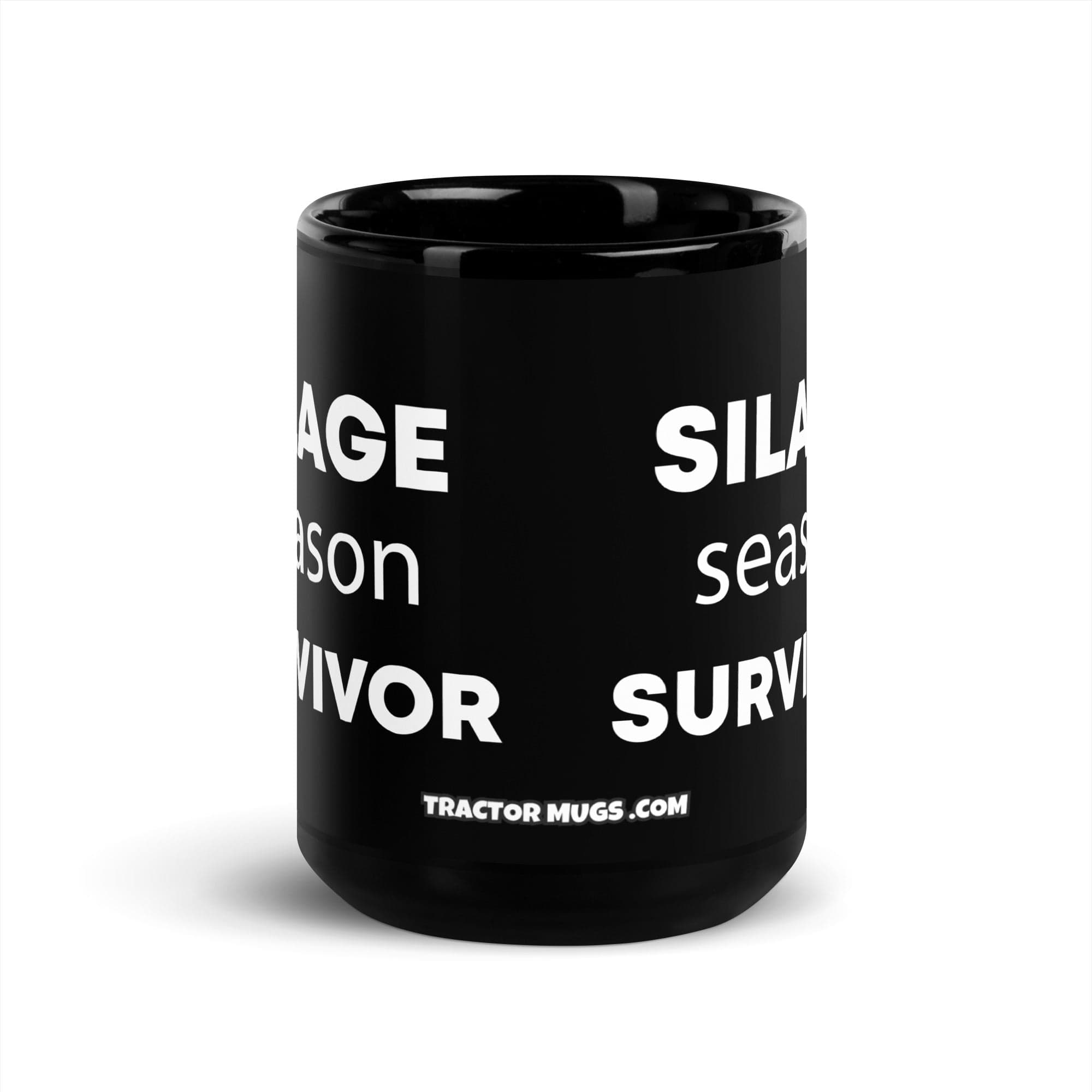 The Tractor Mugs Store Silage Season Survivor  | Black Glossy Mug Quality Farmers Merch