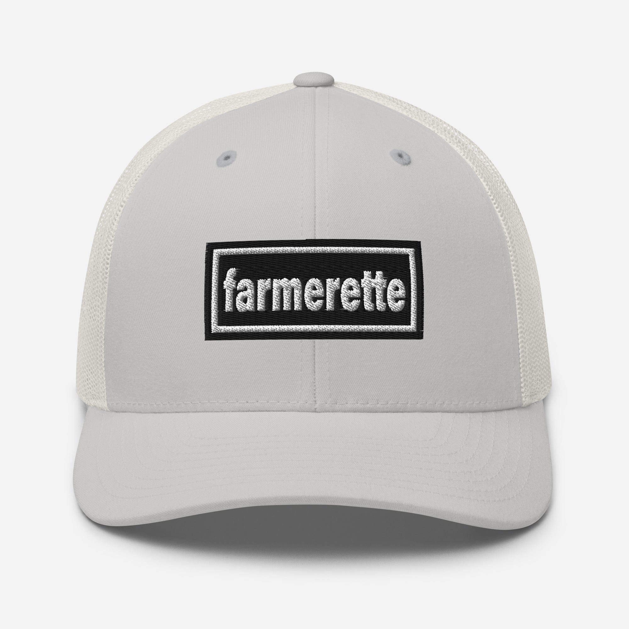 The Tractor Mugs Store Silver Oasis Style Retro Farmerette | Trucker Cap Quality Farmers Merch