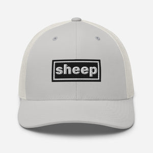 The Tractor Mugs Store Silver Oasis Style Retro Sheep | Trucker Cap Quality Farmers Merch