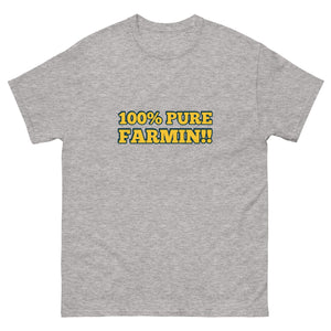 The Tractor Mugs Store Sport Grey / S 100% PURE FARMIN!! | Unisex classic tee Quality Farmers Merch