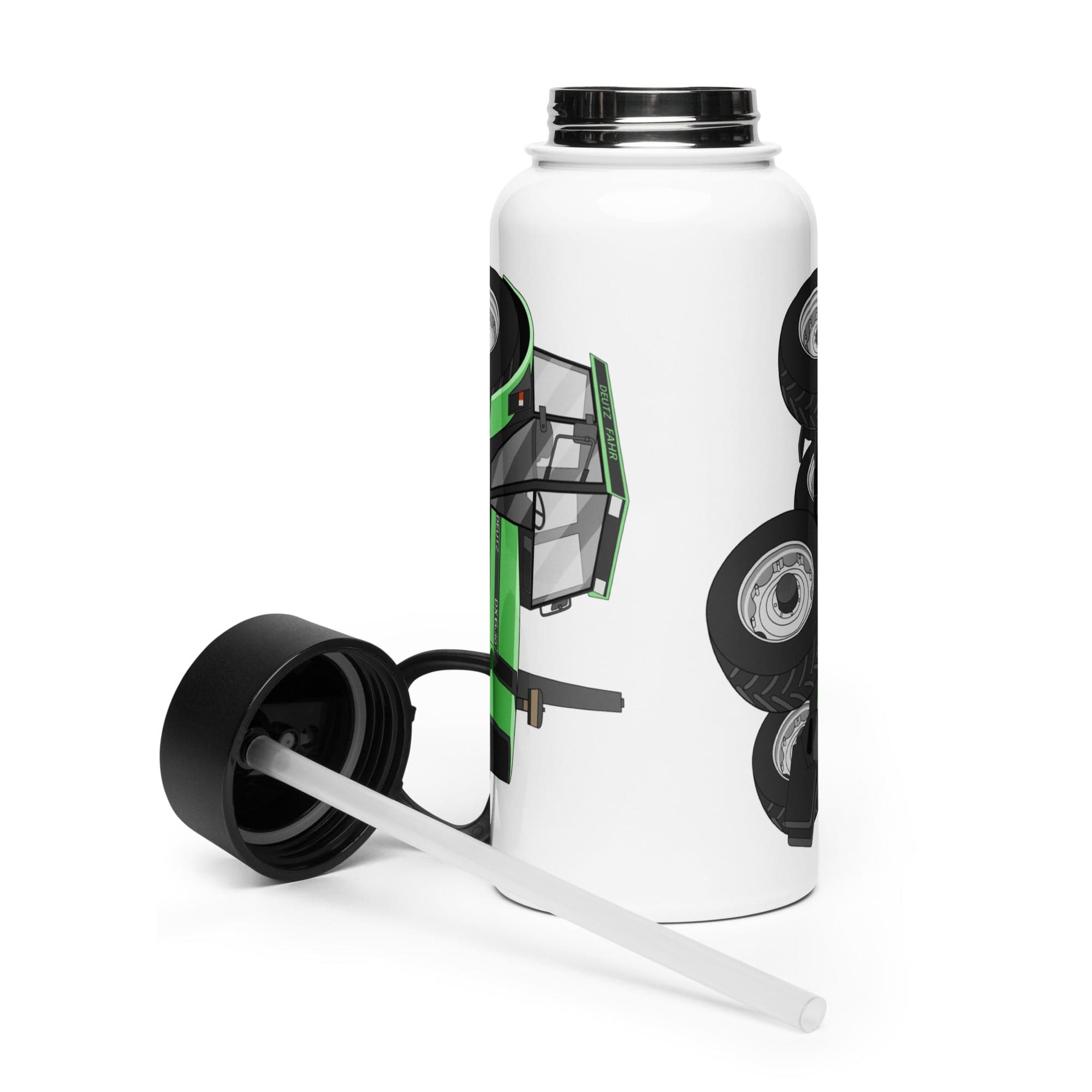 The Tractor Mugs Store Stainless steel water bottle with a straw lid Quality Farmers Merch