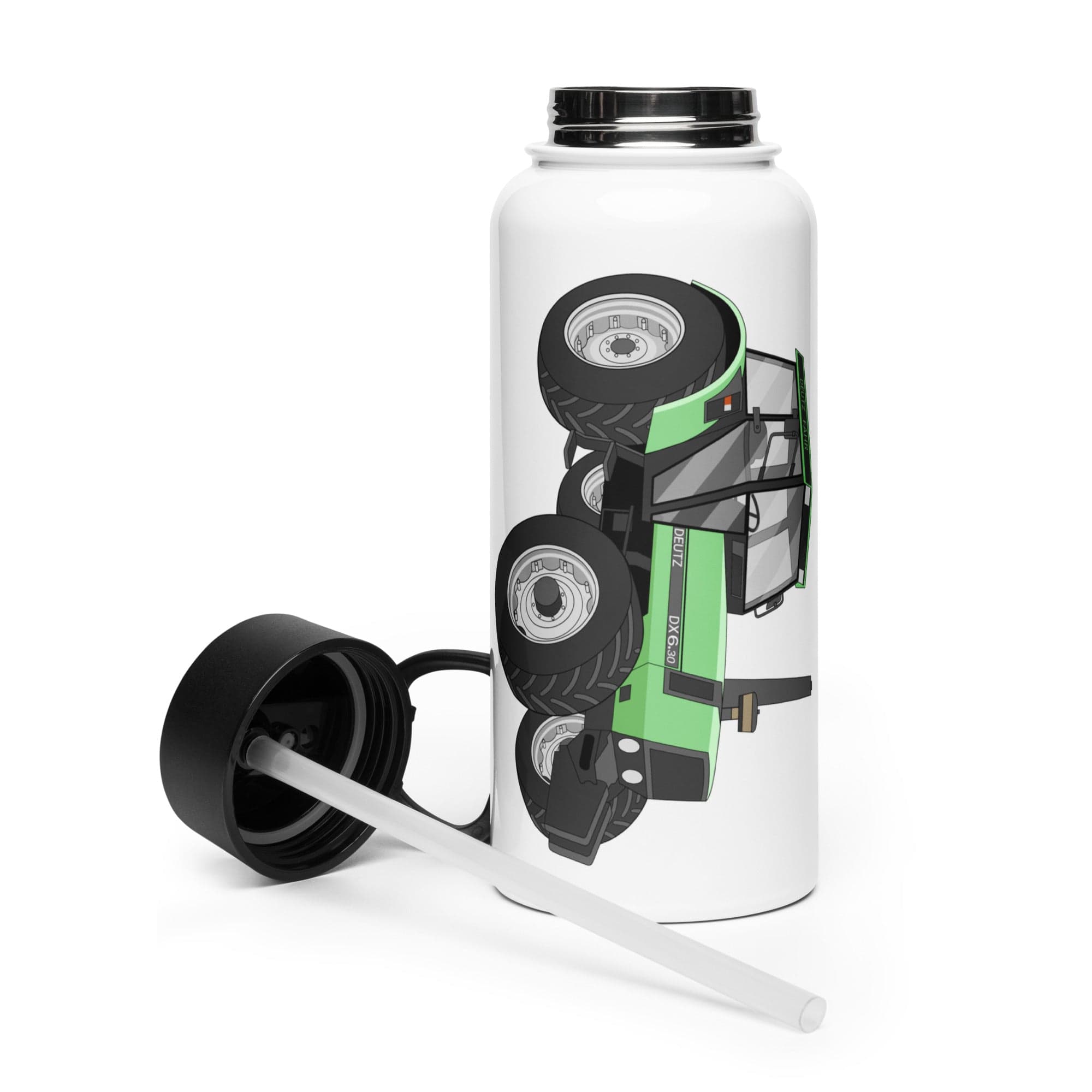 The Tractor Mugs Store Stainless steel water bottle with a straw lid Quality Farmers Merch