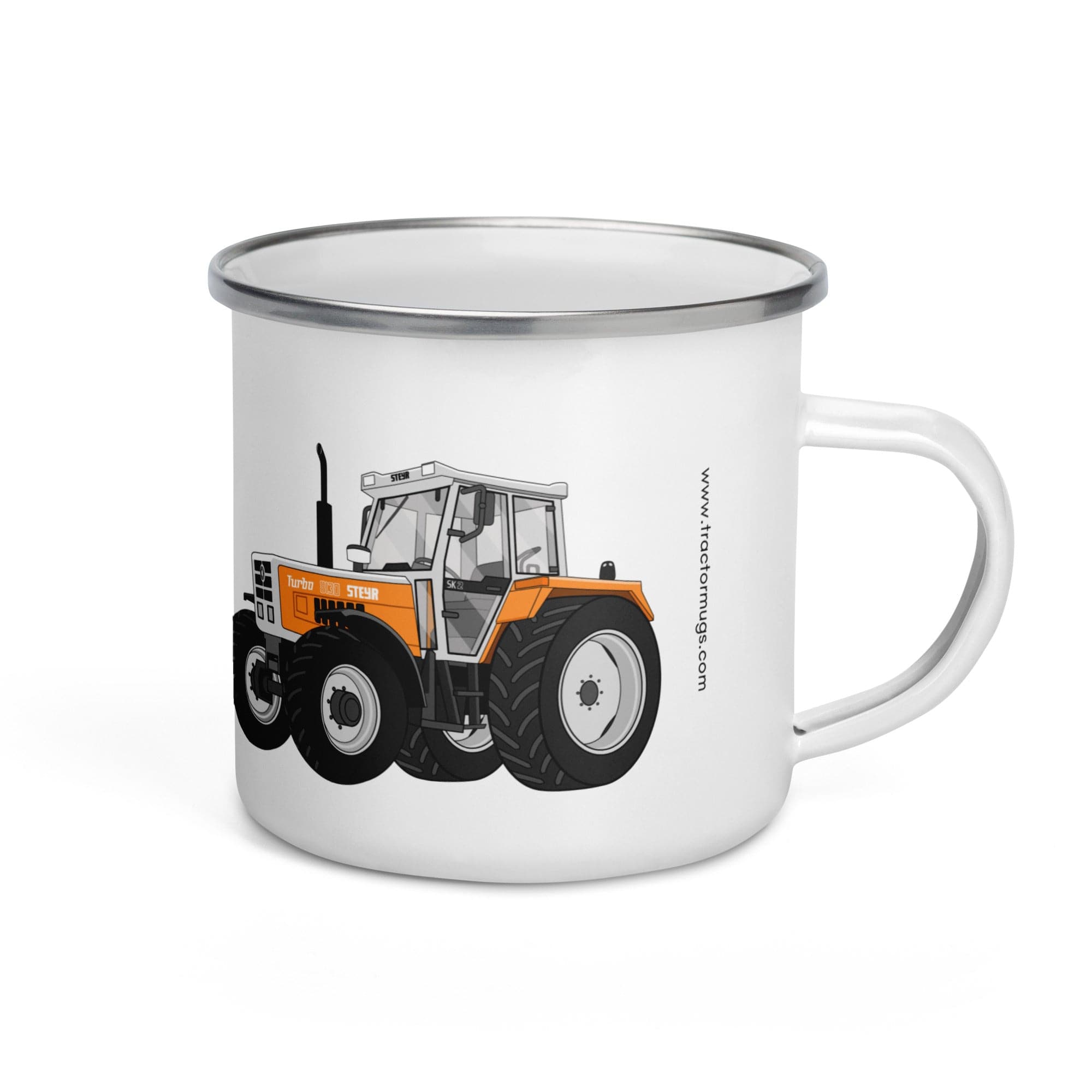 The Tractor Mugs Store Steyr SK 8130 Kommunal | Enamel Mug Quality Farmers Merch