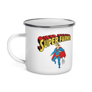 The Tractor Mugs Store SUPER FARMER | Enamel Mug Quality Farmers Merch