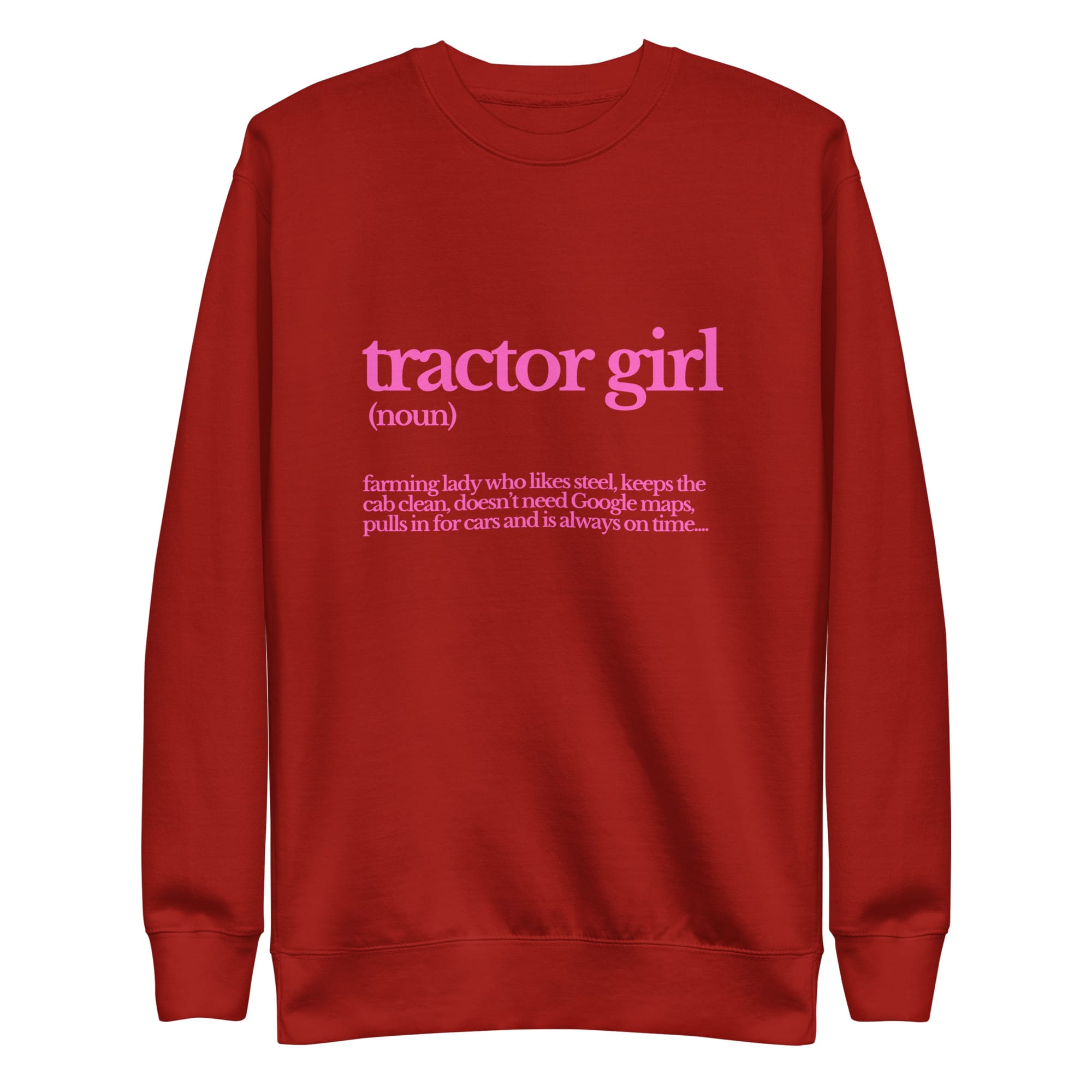 The Tractor Mugs Store Sweatshirt Cardinal / S TRACTOR GIRL | Unisex Premium Sweatshirt Quality Farmers Merch